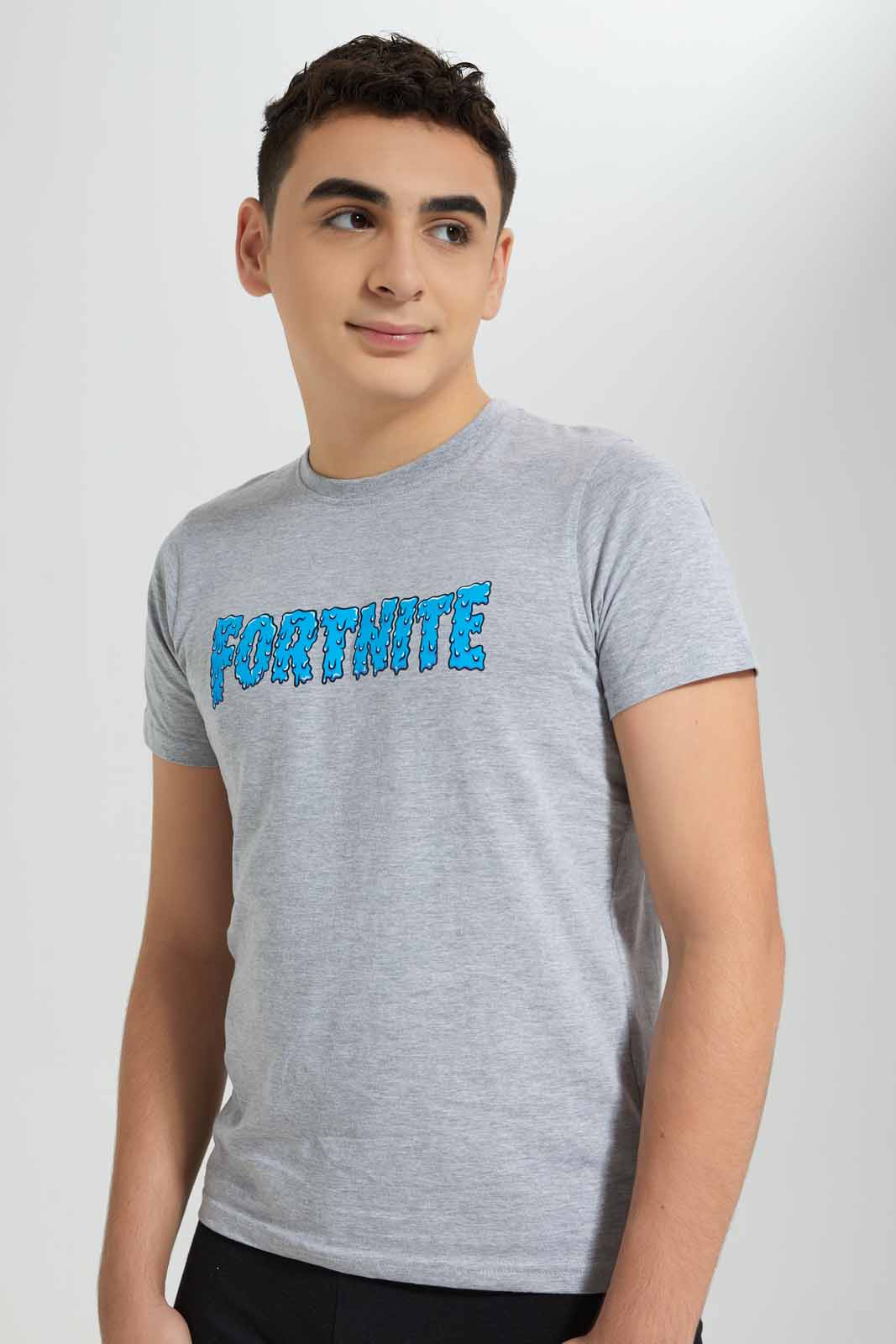 Redtag-Grey-Mel-Fortnite-Nightsuit-BSR-Pyjama-Sets,-Category:Pyjama-Sets,-Colour:Grey,-Deals:New-In,-Filter:Senior-Boys-(8-to-14-Yrs),-New-In-BSR-APL,-Non-Sale,-Section:Boys-(0-to-14Yrs),-W22A-Senior-Boys-9 to 14 Years