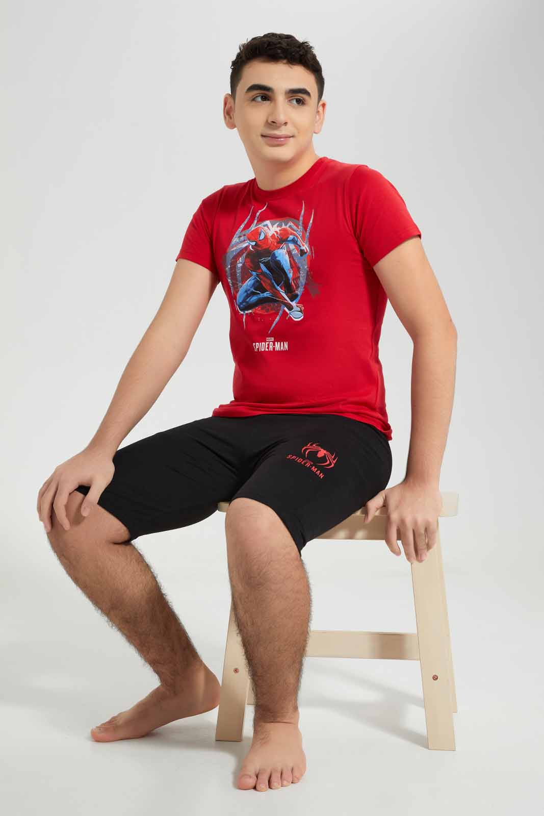 Redtag-Red-Spiderman-Nightsuit-BSR-Pyjama-Sets,-Category:Pyjama-Sets,-CHR,-Colour:Red,-Deals:New-In,-Filter:Senior-Boys-(8-to-14-Yrs),-New-In-BSR-APL,-Non-Sale,-Section:Boys-(0-to-14Yrs),-W22A-Senior-Boys-9 to 14 Years