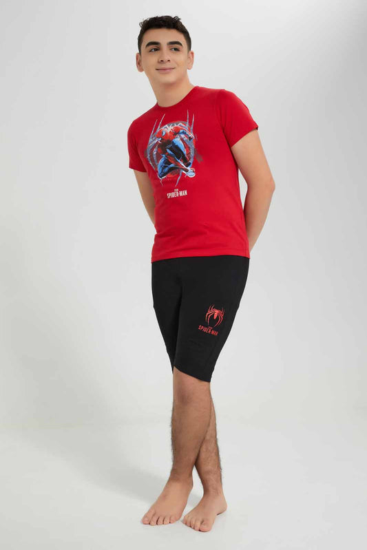 Redtag-Red-Spiderman-Nightsuit-BSR-Pyjama-Sets,-Category:Pyjama-Sets,-CHR,-Colour:Red,-Deals:New-In,-Filter:Senior-Boys-(8-to-14-Yrs),-New-In-BSR-APL,-Non-Sale,-Section:Boys-(0-to-14Yrs),-W22A-Senior-Boys-9 to 14 Years
