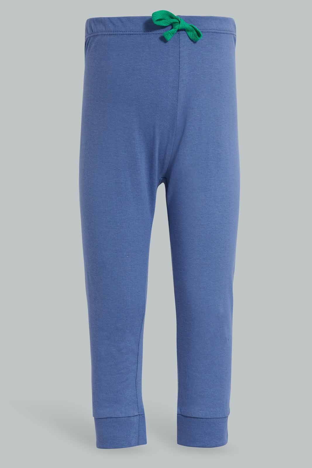 Redtag-White-Brooklyn-Dino-With-Blue-Bottom-Pj-Set-(2-Pack)-Category:Pyjama-Sets,-Colour:White,-Deals:New-In,-Filter:Infant-Boys-(3-to-24-Mths),-INB-Pyjama-Sets,-New-In-INB-APL,-Non-Sale,-Section:Boys-(0-to-14Yrs),-W22A-Infant-Boys-3 to 24 Months