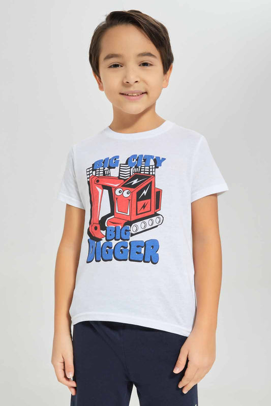 Redtag-white-short-sleeve-graphic-t-shirt-BOY-T-Shirts,-Category:T-Shirts,-Colour:White,-Deals:New-In,-Dept:Boys,-Filter:Boys-(2-to-8-Yrs),-New-In-BOY-APL,-Non-Sale,-Section:Boys-(0-to-14Yrs),-TBL,-W22A-Boys-2 to 8 Years
