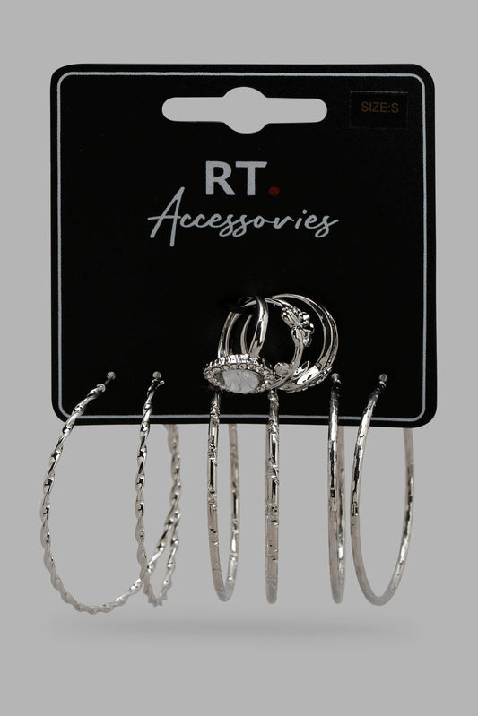 Redtag-Earrings+Rings-Category:Jewellery,-Colour:Assorted,-Filter:Women's-Accessories,-LEC-Jewellery,-New-In,-New-In-Women-ACC,-Non-Sale,-Section:Women,-W22A-Women-
