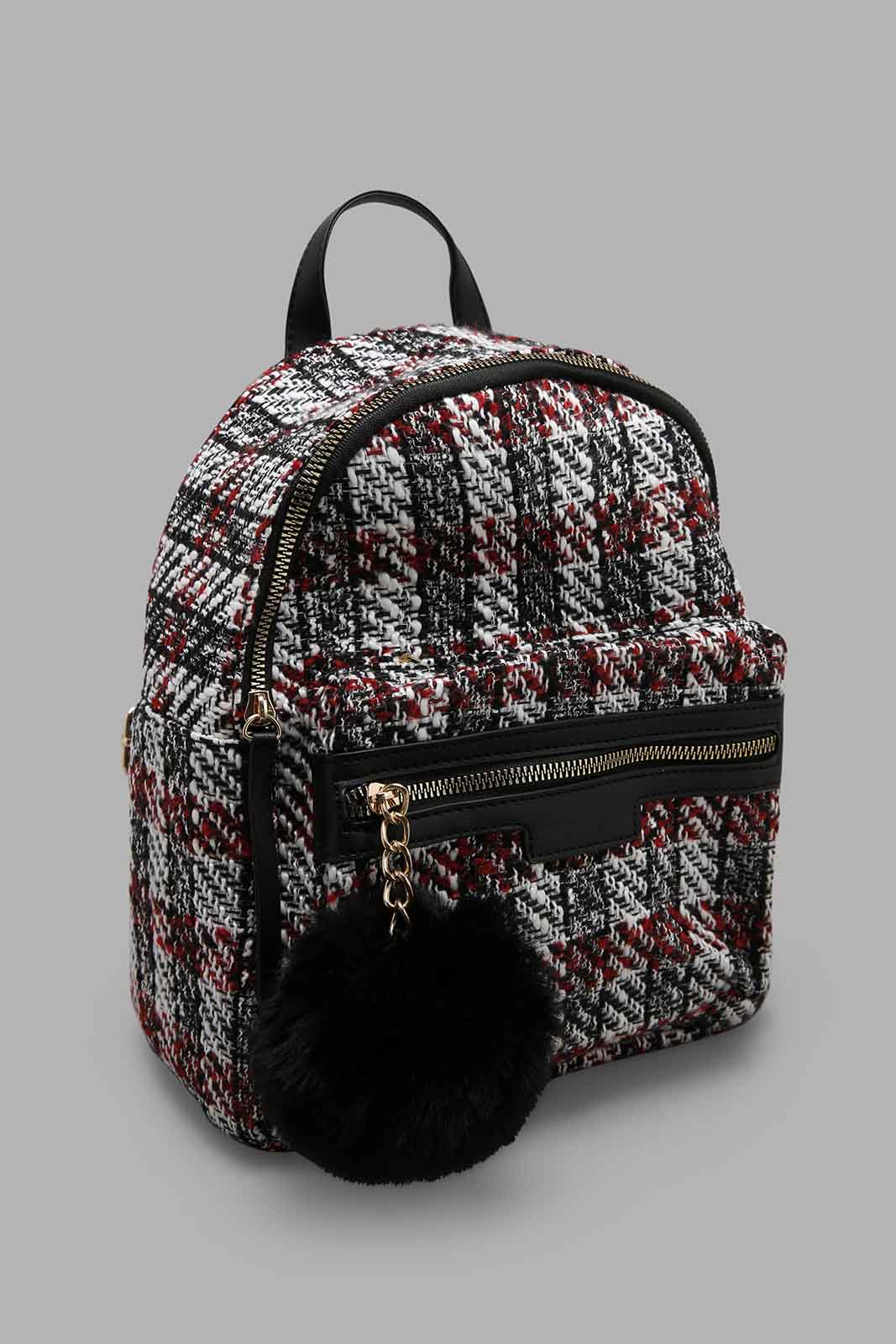 Redtag-Multi-Colour-Backpack-With-Pom-Pom-Category:Bags,-Colour:Multicolour,-Filter:Girls-Accessories,-GIR-Bags,-New-In,-New-In-GIR-ACC,-Non-Sale,-Section:Girls-(0-to-14Yrs),-W22B-Girls-