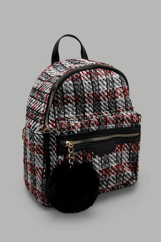 Redtag-Multi-Colour-Backpack-With-Pom-Pom-Category:Bags,-Colour:Multicolour,-Filter:Girls-Accessories,-GIR-Bags,-New-In,-New-In-GIR-ACC,-Non-Sale,-Section:Girls-(0-to-14Yrs),-W22B-Girls-