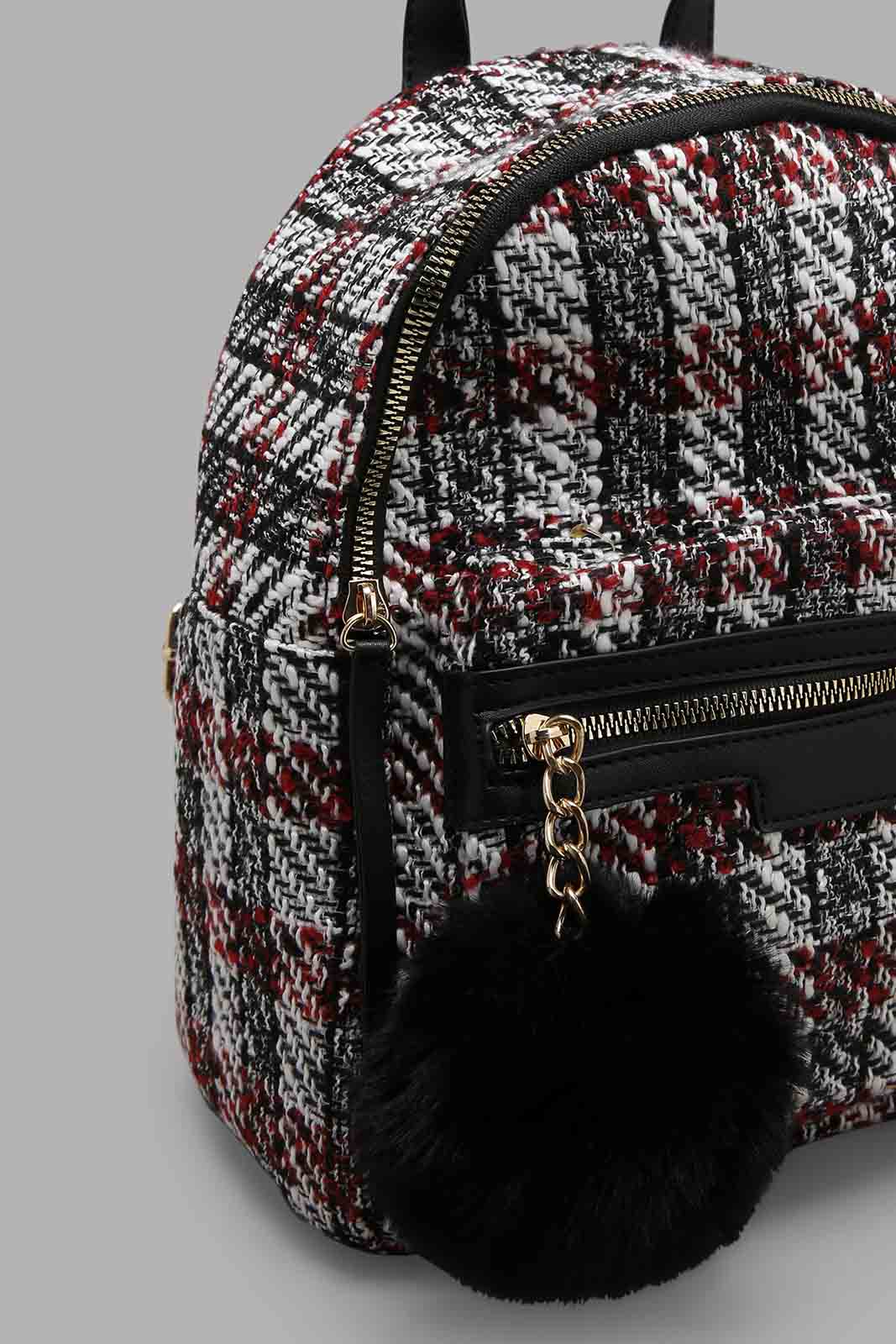 Redtag-Multi-Colour-Backpack-With-Pom-Pom-Category:Bags,-Colour:Multicolour,-Filter:Girls-Accessories,-GIR-Bags,-New-In,-New-In-GIR-ACC,-Non-Sale,-Section:Girls-(0-to-14Yrs),-W22B-Girls-