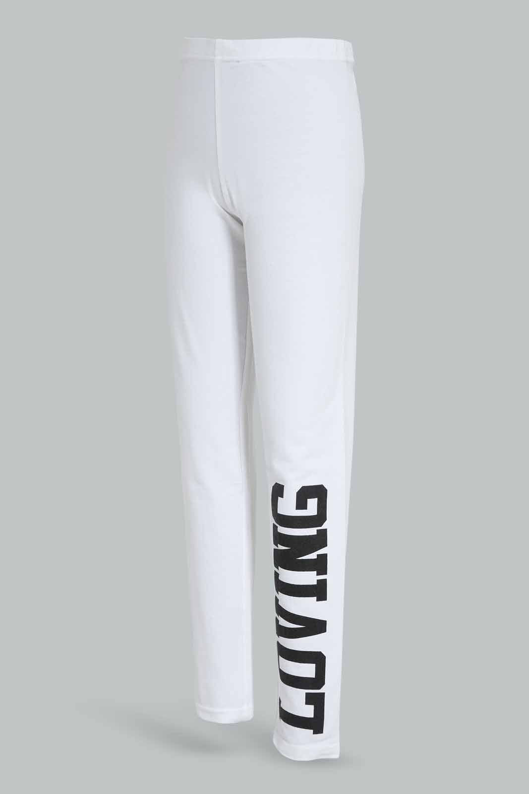 Redtag-White-Leggings-W/print-Category:Leggings,-Colour:White,-Deals:New-In,-Dept:Girls,-Filter:Senior-Girls-(8-to-14-Yrs),-GSR-Leggings,-New-In-GSR-APL,-Non-Sale,-Section:Girls-(0-to-14Yrs),-TBL,-W22A-Senior-Girls-9 to 14 Years