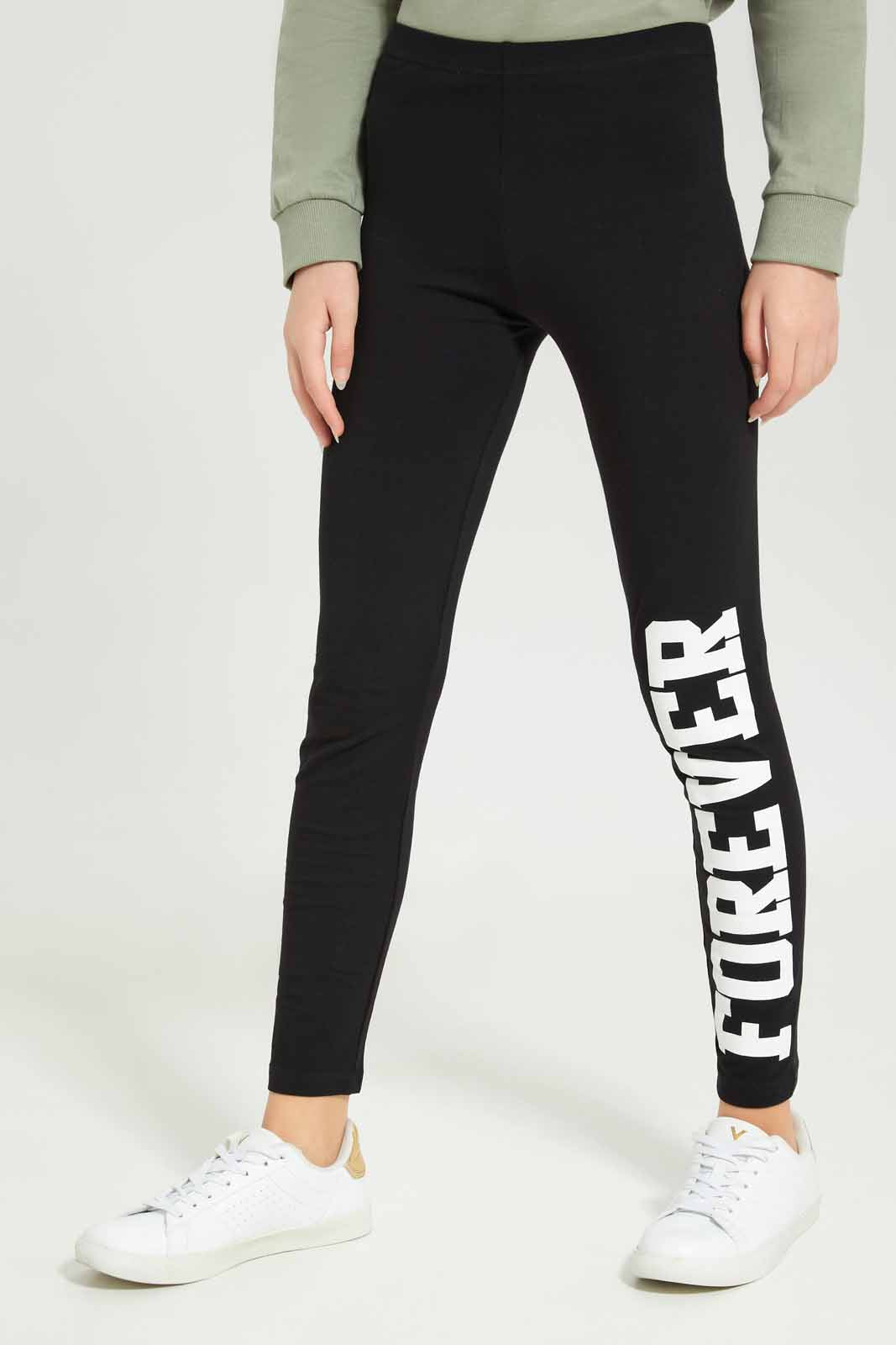 Redtag-Black-Leggings-W/print-Category:Leggings,-Colour:Black,-Deals:New-In,-Dept:Girls,-Filter:Senior-Girls-(8-to-14-Yrs),-GSR-Leggings,-New-In-GSR-APL,-Non-Sale,-Section:Girls-(0-to-14Yrs),-TBL,-W22A-Senior-Girls-