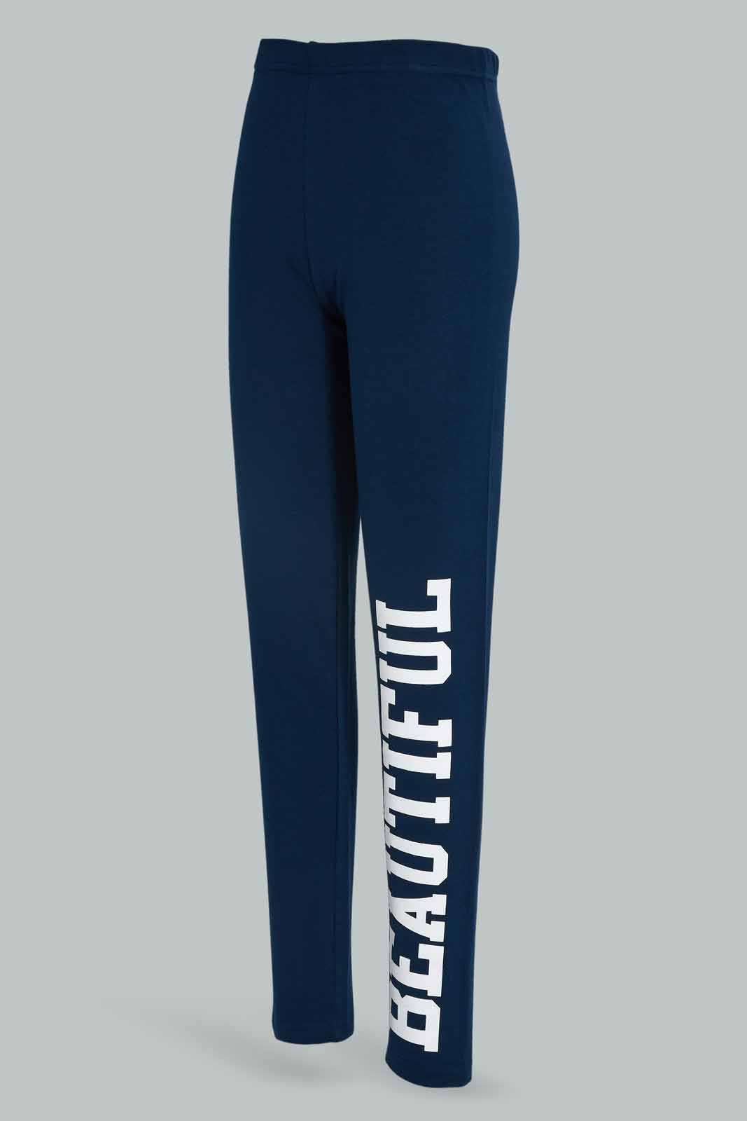Redtag-Navy-Leggings-W/print-Category:Leggings,-Colour:Navy,-Deals:New-In,-Dept:Girls,-Filter:Senior-Girls-(8-to-14-Yrs),-GSR-Leggings,-New-In-GSR-APL,-Non-Sale,-Section:Girls-(0-to-14Yrs),-TBL,-W22A-Senior-Girls-9 to 14 Years