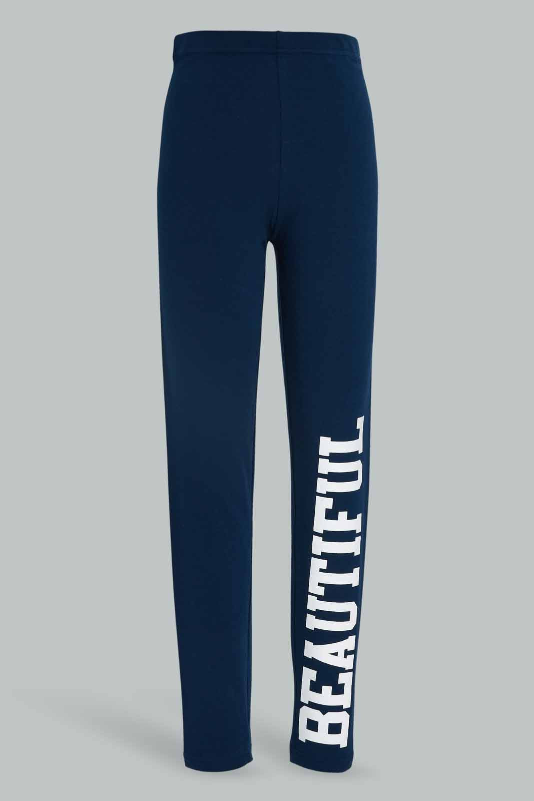 Redtag-Navy-Leggings-W/print-Category:Leggings,-Colour:Navy,-Deals:New-In,-Dept:Girls,-Filter:Senior-Girls-(8-to-14-Yrs),-GSR-Leggings,-New-In-GSR-APL,-Non-Sale,-Section:Girls-(0-to-14Yrs),-TBL,-W22A-Senior-Girls-9 to 14 Years