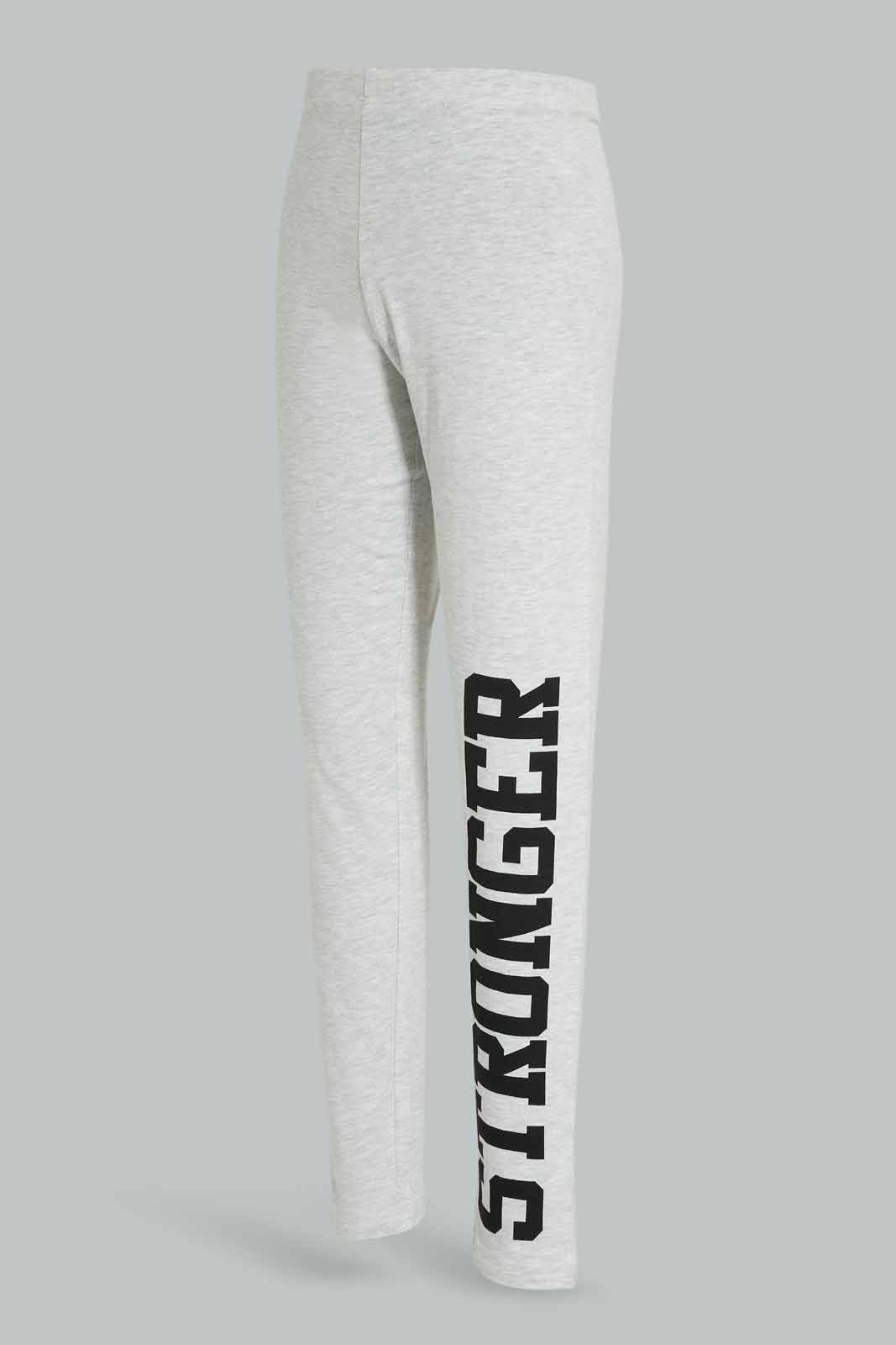 Redtag-Grey-Melange-Leggings-W/print-Category:Leggings,-Colour:Grey,-Deals:New-In,-Dept:Girls,-Filter:Senior-Girls-(8-to-14-Yrs),-GSR-Leggings,-New-In-GSR-APL,-Non-Sale,-Section:Girls-(0-to-14Yrs),-TBL,-W22A-Senior-Girls-9 to 14 Years