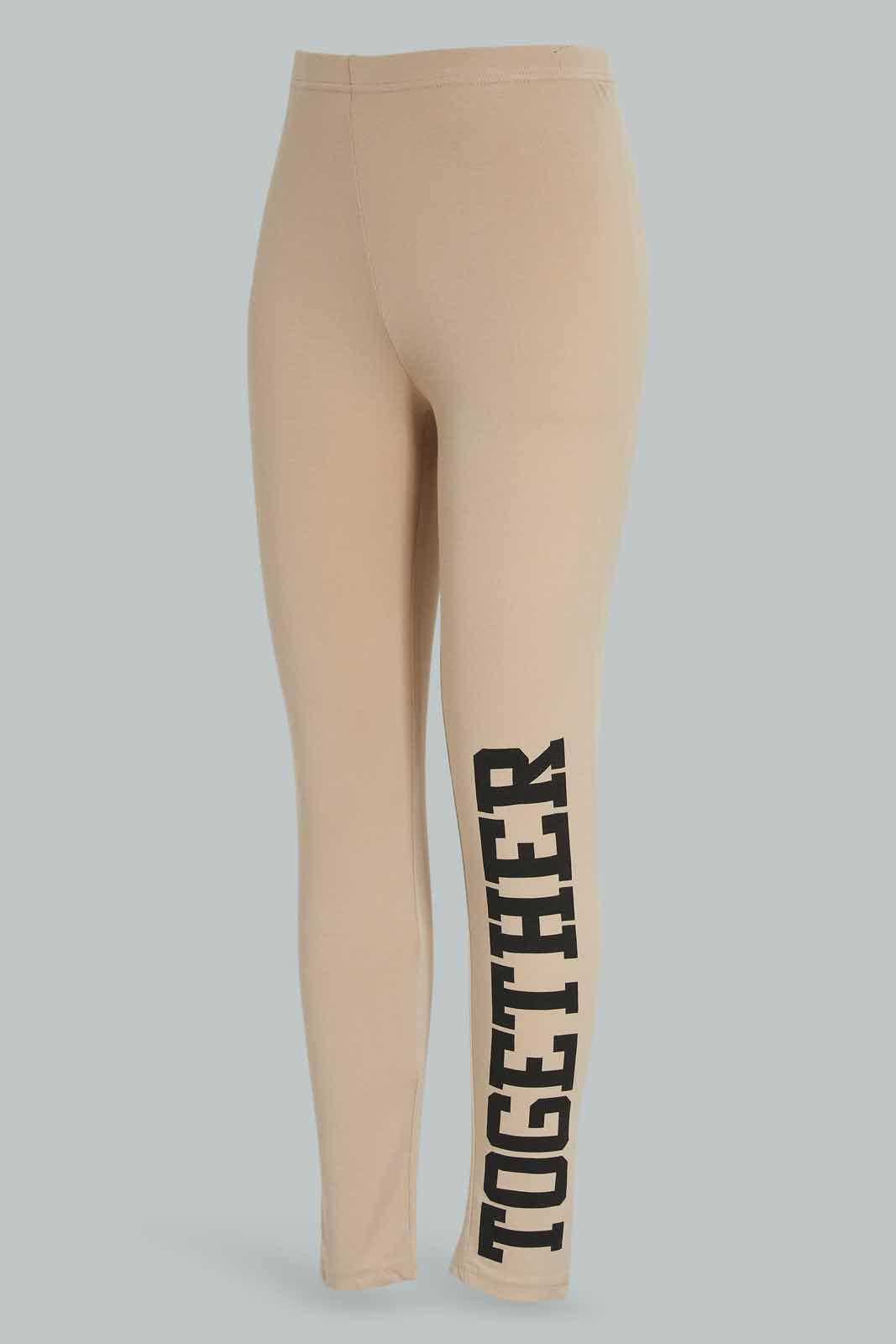Redtag-Beige-Leggings-W/print-Category:Leggings,-Colour:Beige,-Deals:New-In,-Dept:Girls,-Filter:Senior-Girls-(8-to-14-Yrs),-GSR-Leggings,-New-In-GSR-APL,-Non-Sale,-Section:Girls-(0-to-14Yrs),-TBL,-W22A-Senior-Girls-9 to 14 Years