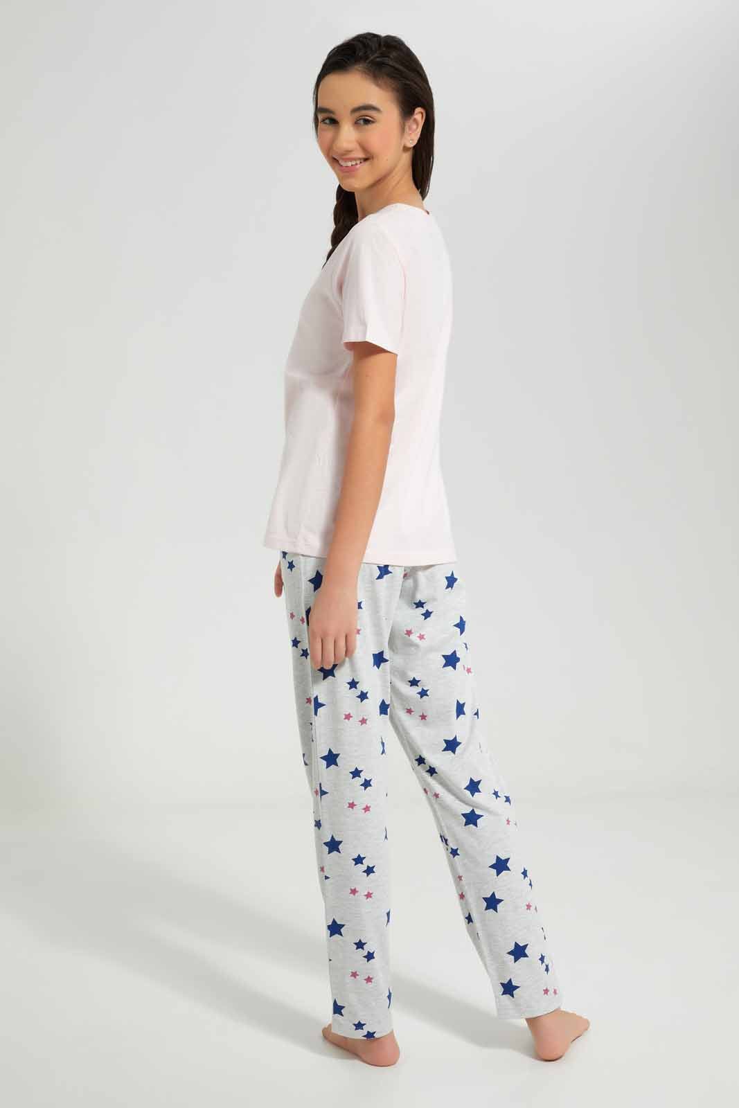 Redtag-Assorted-Knit-Pajama-Sets-Category:Pyjama-Sets,-Colour:Assorted,-Deals:New-In,-Filter:Senior-Girls-(8-to-14-Yrs),-GSR-Pyjama-Sets,-New-In-GSR-APL,-Non-Sale,-Section:Girls-(0-to-14Yrs),-W22A-Senior-Girls-9 to 14 Years
