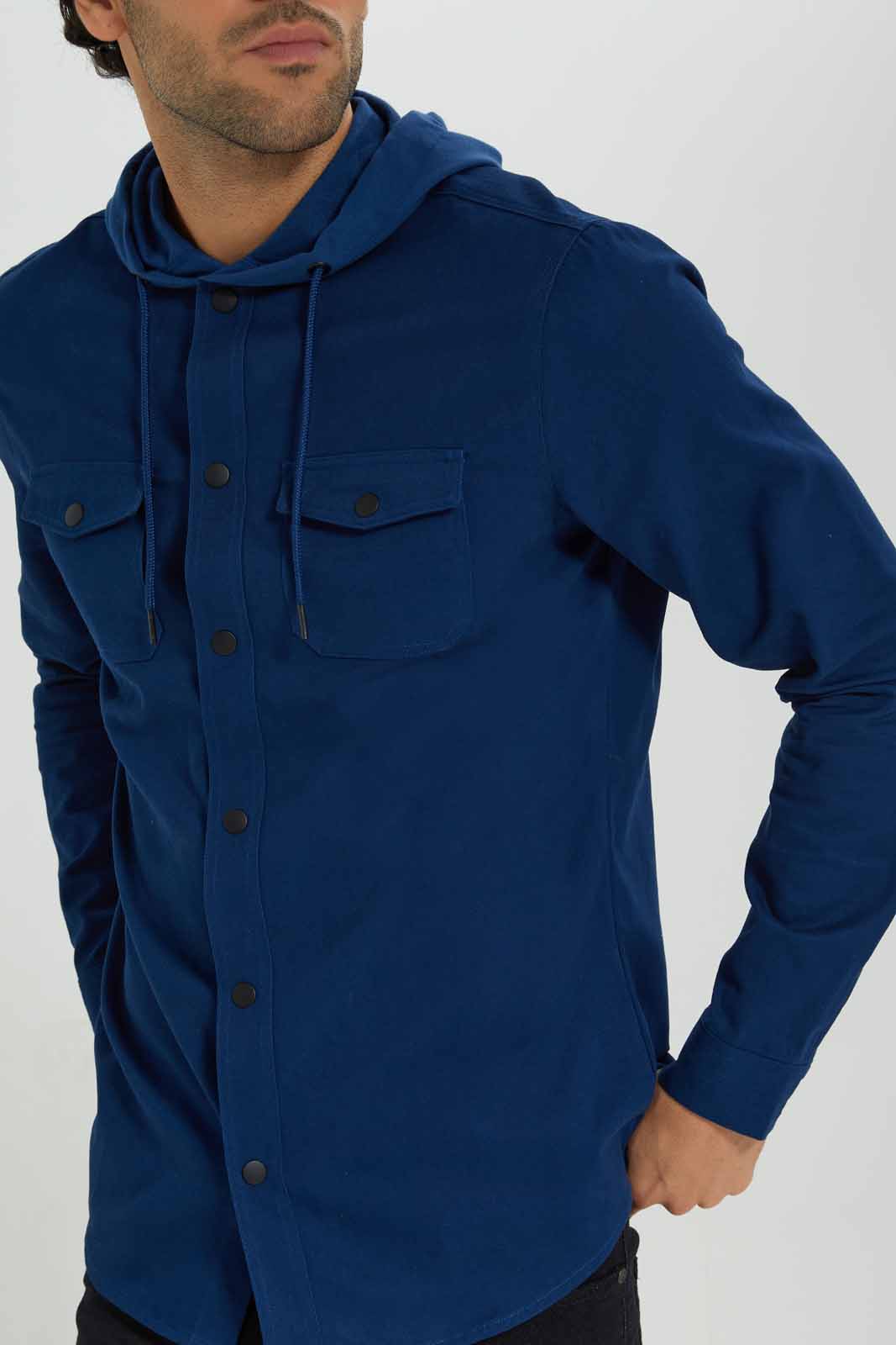Redtag-Indigo-Shirt-With-Hoody-Category:Shirts,-Colour:Indigo,-Deals:New-In,-Filter:Men's-Clothing,-Men-Shirts,-New-In-Men-APL,-Non-Sale,-Section:Men,-W22A-Men's-