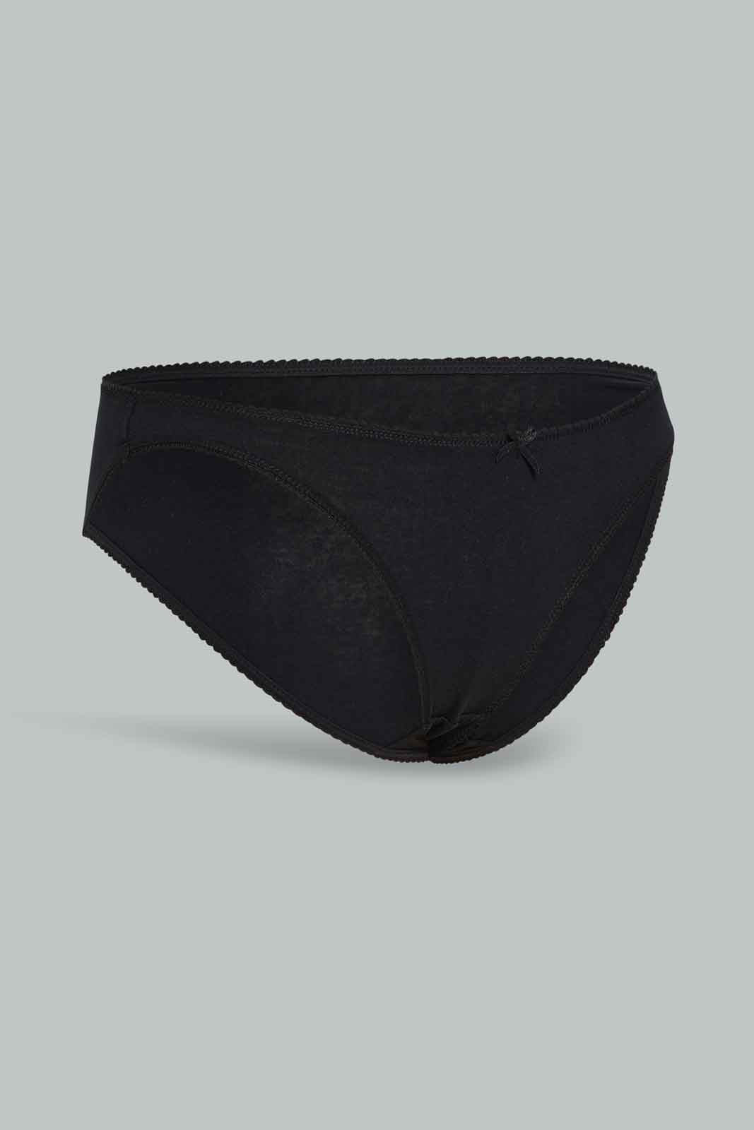 Redtag-Assorted-Plain-Bikini-Brief-5-Pack-365,-Category:Briefs,-Colour:Black,-Deals:New-In,-Filter:Women's-Clothing,-New-In-Women-APL,-Non-Sale,-Section:Women,-Women-Briefs--