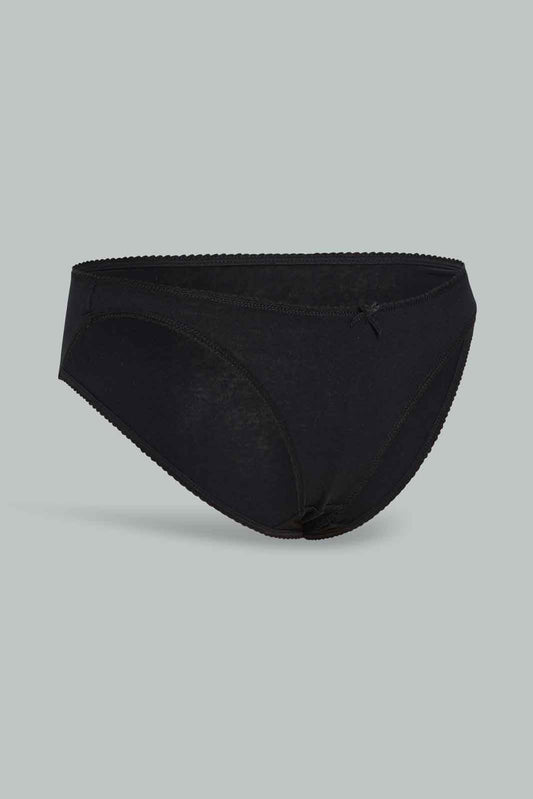 Redtag-Assorted-Plain-Bikini-Brief-5-Pack-365,-Category:Briefs,-Colour:Black,-Deals:New-In,-Filter:Women's-Clothing,-New-In-Women-APL,-Non-Sale,-Section:Women,-Women-Briefs--