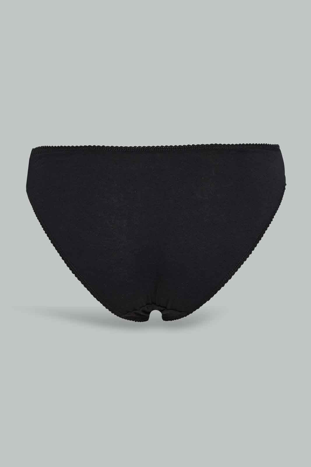 Redtag-Assorted-Plain-Bikini-Brief-5-Pack-365,-Category:Briefs,-Colour:Black,-Deals:New-In,-Filter:Women's-Clothing,-New-In-Women-APL,-Non-Sale,-Section:Women,-Women-Briefs--