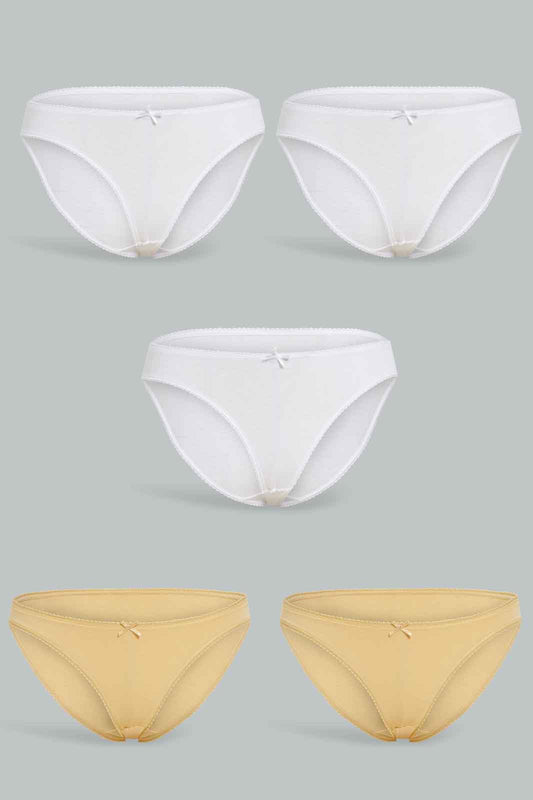 Redtag-Assorted-Plain-Bikini-Brief-5-Pack-365,-Category:Briefs,-Colour:Assorted,-Deals:New-In,-Filter:Women's-Clothing,-New-In-Women-APL,-Non-Sale,-Section:Women,-Women-Briefs--