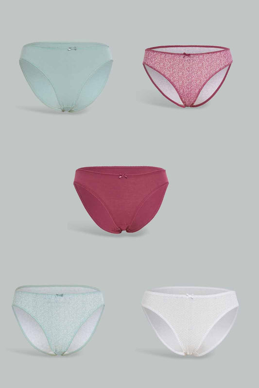 Redtag-Assorted-Plain-Hi-leg-Brief-5-Pack-365,-Category:Briefs,-Colour:Assorted,-Deals:New-In,-Dept:Ladieswear,-Filter:Women's-Clothing,-New-In-Women-APL,-Non-Sale,-Section:Women,-Women-Briefs--