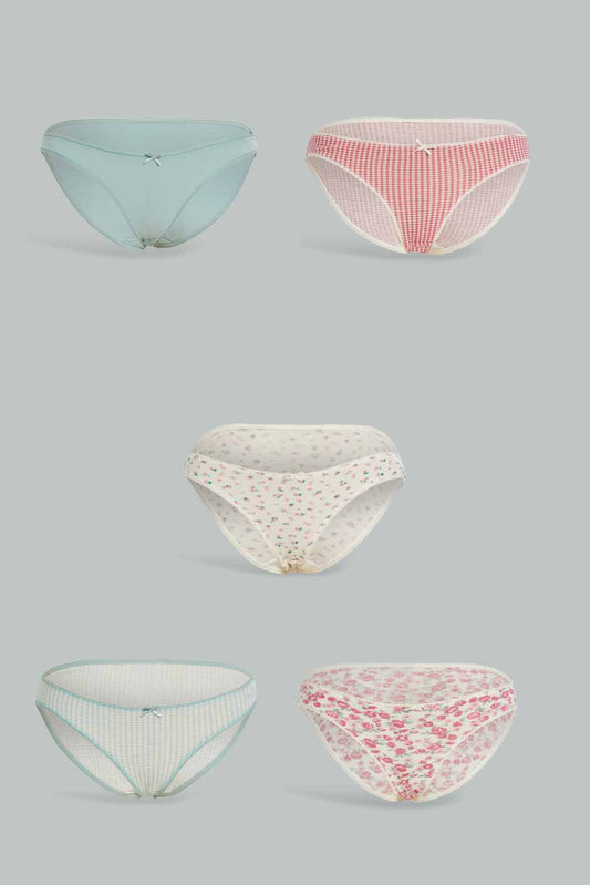 Redtag-Assorted-Print-Bikini-Brief-5-Pack-365,-Category:Briefs,-Colour:Assorted,-Deals:New-In,-Dept:Ladieswear,-Filter:Women's-Clothing,-New-In-Women-APL,-Non-Sale,-Section:Women,-Women-Briefs--