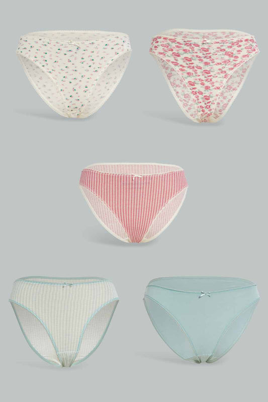 Redtag-Assorted-Print-Hi-leg-Brief-5-Pack-365,-Category:Briefs,-Colour:Assorted,-Deals:New-In,-Dept:Ladieswear,-Filter:Women's-Clothing,-New-In-Women-APL,-Non-Sale,-Section:Women,-Women-Briefs--
