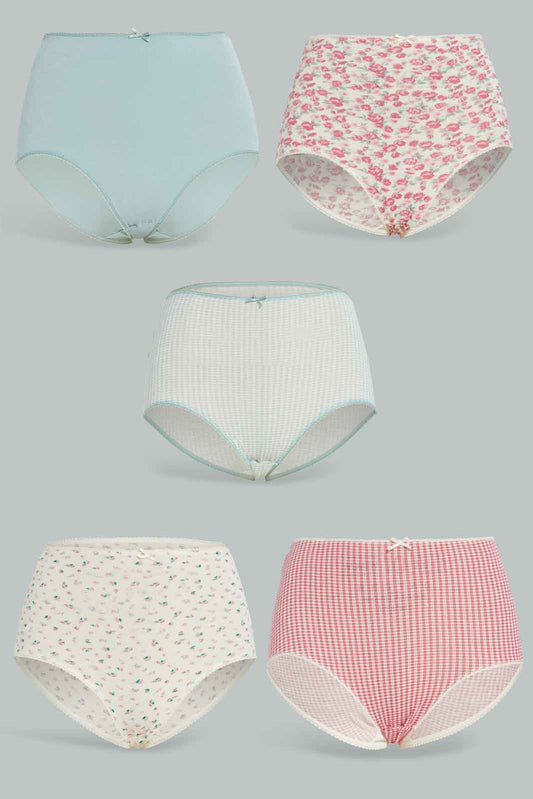 Redtag-Assorted-Print-Full-Brief-5-Pack-365,-Category:Briefs,-Colour:Assorted,-Deals:New-In,-Filter:Women's-Clothing,-New-In-Women-APL,-Non-Sale,-Section:Women,-Women-Briefs--