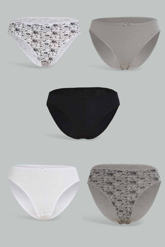 Redtag-Assorted-Print-Hi-leg-Brief-5-Pack-365,-Category:Briefs,-Colour:Assorted,-Deals:New-In,-Dept:Ladieswear,-Filter:Women's-Clothing,-New-In-Women-APL,-Non-Sale,-Section:Women,-Women-Briefs--