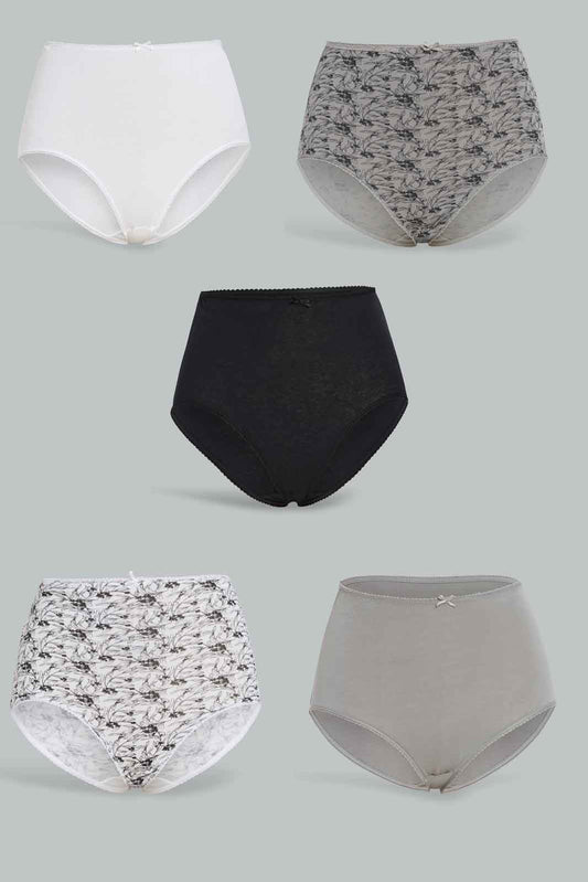 Redtag-Assorted-Print-Full-Brief-5-Pack-365,-Category:Briefs,-Colour:Assorted,-Deals:New-In,-Filter:Women's-Clothing,-New-In-Women-APL,-Non-Sale,-Section:Women,-Women-Briefs--