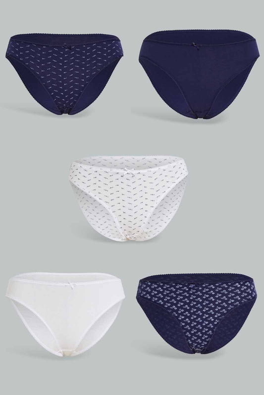 Redtag-Assorted-Print-Hi-leg-Brief-5-Pack-365,-Category:Briefs,-Colour:Assorted,-Deals:New-In,-Dept:Ladieswear,-Filter:Women's-Clothing,-New-In-Women-APL,-Non-Sale,-Section:Women,-Women-Briefs--