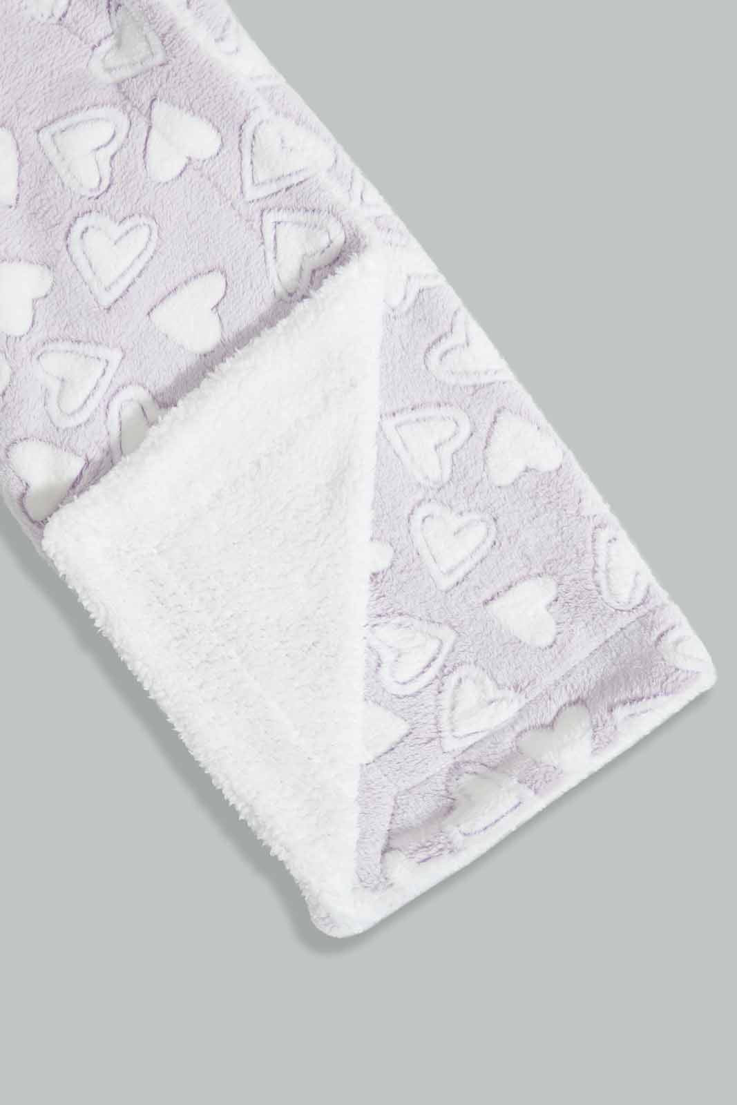 Redtag-Liac-Embbossed-Hearts-Sherpa-Blanket-Category:Newborn-Accessories,-Colour:Lilac,-Deals:New-In,-Filter:Baby-(0-to-12-Mths),-NBB-Newborn-Accessories,-New-In-NBB-APL,-Non-Sale,-Section:Boys-(0-to-14Yrs),-W22A-Baby-0 to 12 Months