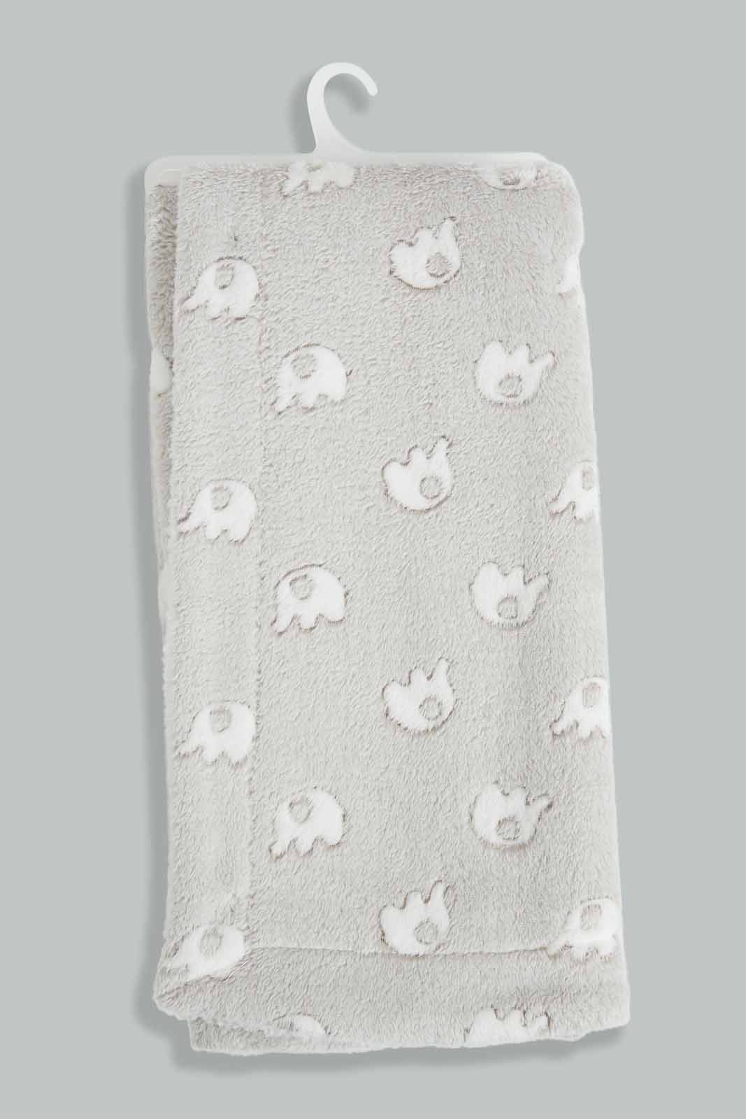 Redtag-Grey-Embossed-Elephant-Sherpa-Blanket-Category:Newborn-Accessories,-Colour:Grey,-Deals:New-In,-Filter:Baby-(0-to-12-Mths),-NBB-Newborn-Accessories,-New-In-NBB-APL,-Non-Sale,-Section:Boys-(0-to-14Yrs),-W22A-Baby-0 to 12 Months
