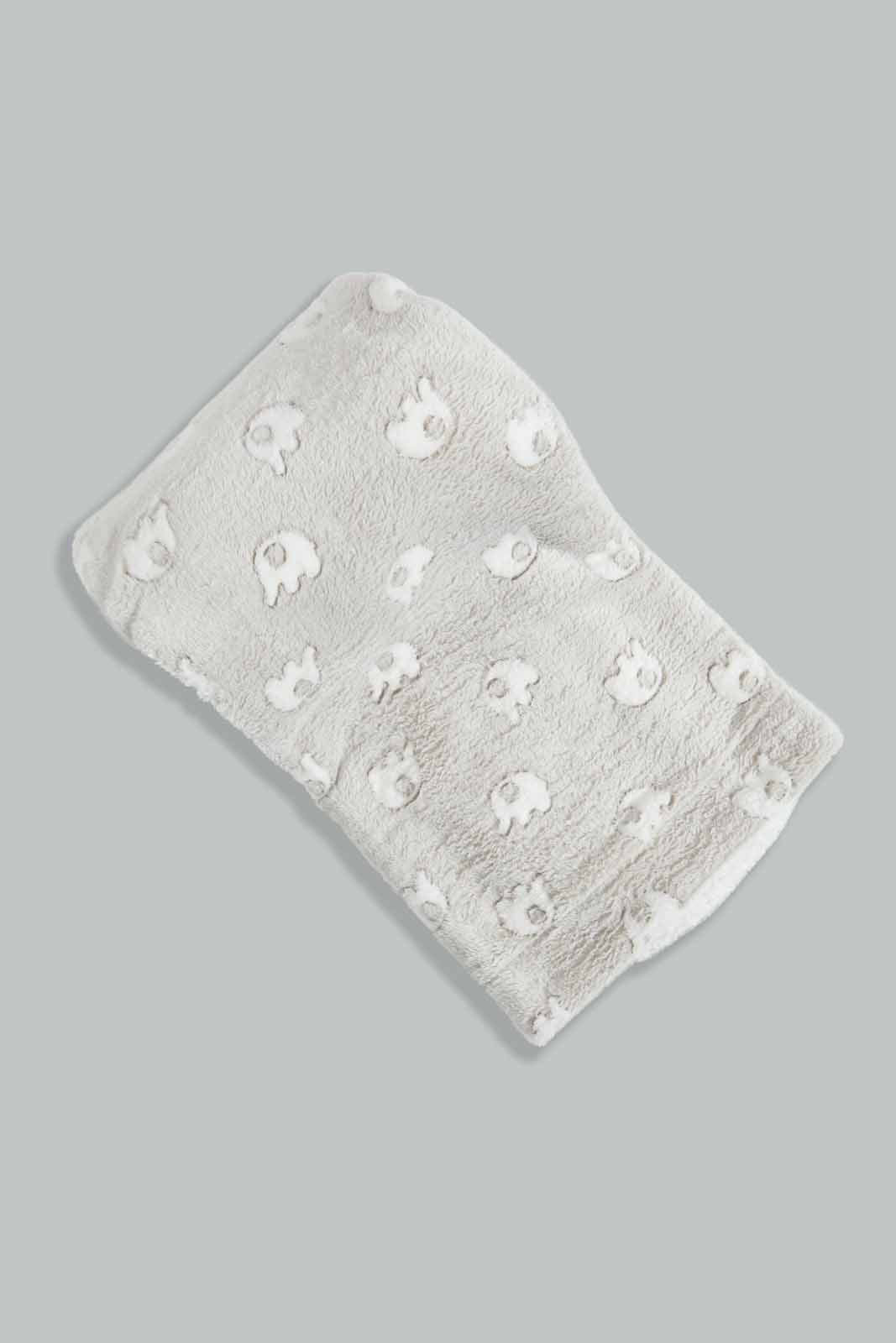Redtag-Grey-Embossed-Elephant-Sherpa-Blanket-Category:Newborn-Accessories,-Colour:Grey,-Deals:New-In,-Filter:Baby-(0-to-12-Mths),-NBB-Newborn-Accessories,-New-In-NBB-APL,-Non-Sale,-Section:Boys-(0-to-14Yrs),-W22A-Baby-0 to 12 Months