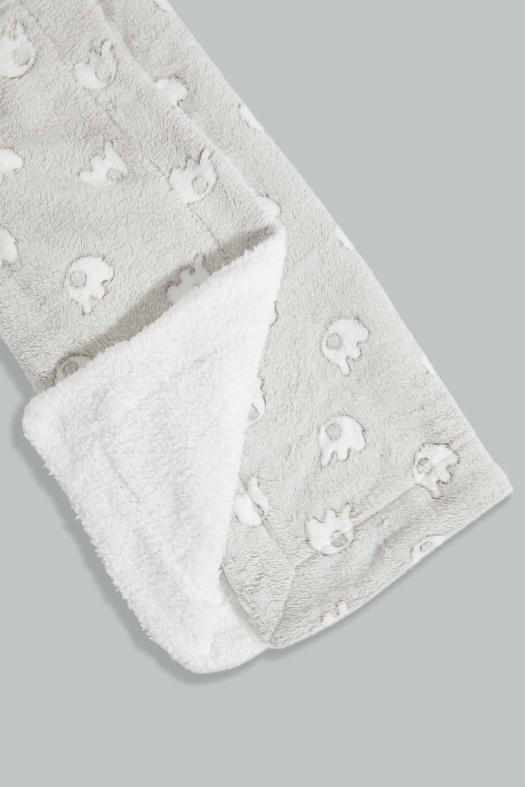 Redtag-Grey-Embossed-Elephant-Sherpa-Blanket-Category:Newborn-Accessories,-Colour:Grey,-Deals:New-In,-Filter:Baby-(0-to-12-Mths),-NBB-Newborn-Accessories,-New-In-NBB-APL,-Non-Sale,-Section:Boys-(0-to-14Yrs),-W22A-Baby-0 to 12 Months