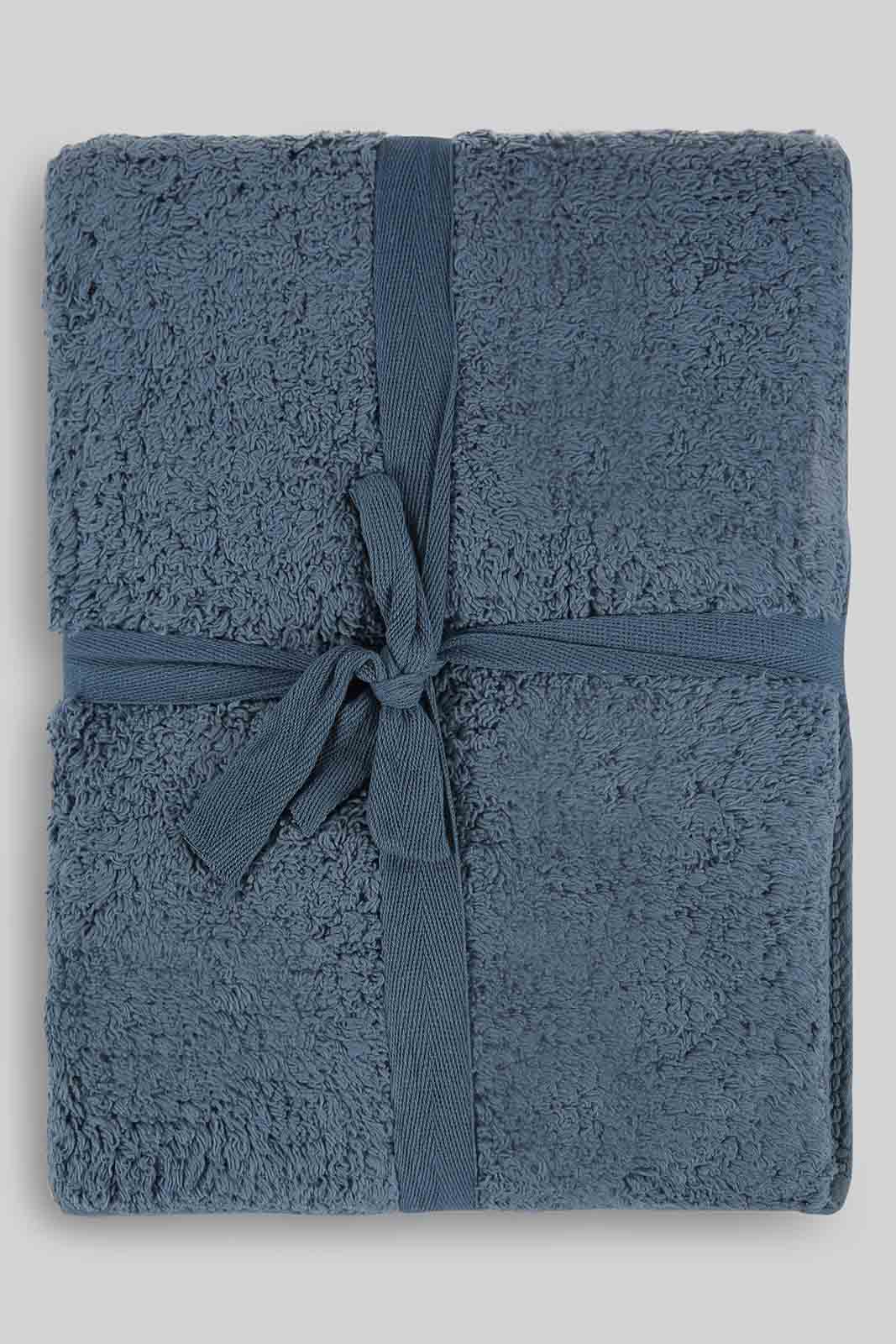 Redtag-Towels-&-Bathmat-Set-(4-Piece)-Category:Towels,-Colour:Blue,-Deals:New-In,-Dept:Home,-Filter:Home-Bathroom,-HMW-BAC-Towels,-New-In-HMW-BAC,-Non-Sale,-Section:Homewares,-W22B-Home-Bathroom-
