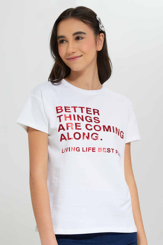 Redtag-White-Drop-Shoulder-Top-BTS,-Category:T-Shirts,-Colour:White,-Deals:New-In,-Filter:Senior-Girls-(8-to-14-Yrs),-GSR-T-Shirts,-NDAY,-New-In-GSR-APL,-Non-Sale,-Section:Girls-(0-to-14Yrs),-TBL,-W22A-Senior-Girls-9 to 14 Years