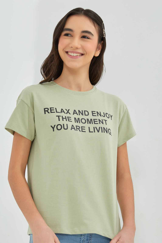Redtag-Blue-Drop-Shoulder-Top-Category:T-Shirts,-Colour:Blue,-Deals:New-In,-Filter:Senior-Girls-(8-to-14-Yrs),-GSR-T-Shirts,-New-In-GSR-APL,-Non-Sale,-Section:Girls-(0-to-14Yrs),-TBL,-W22A-Senior-Girls-9 to 14 Years
