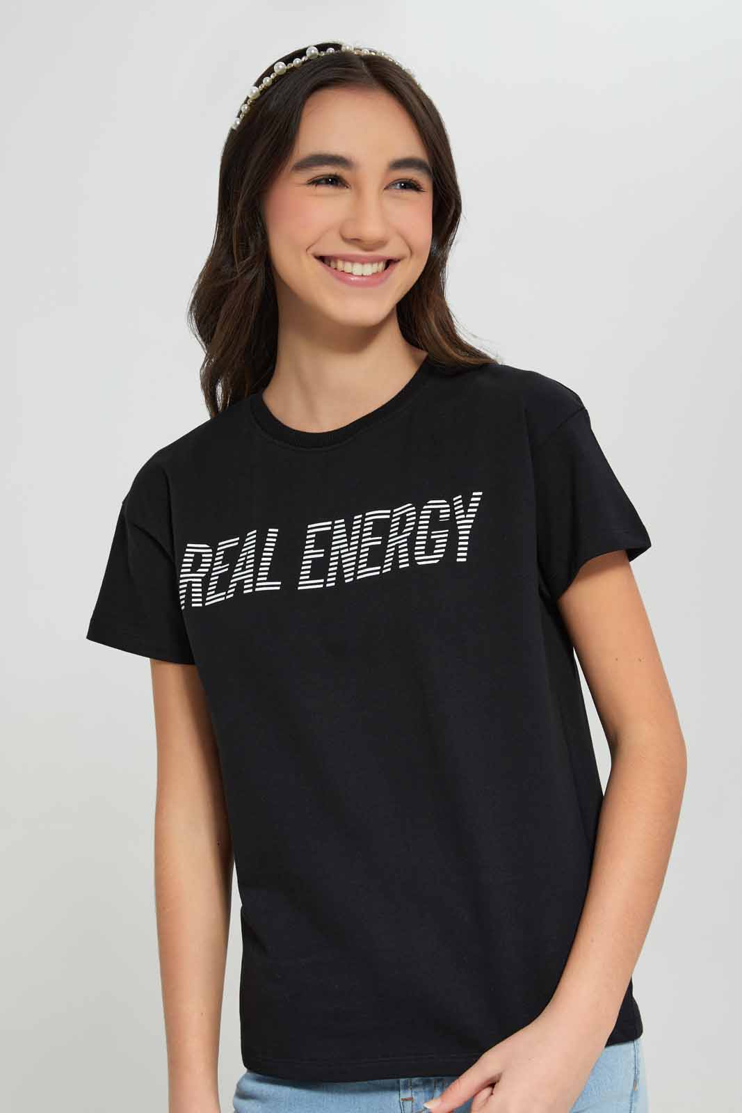 Redtag-Black-Drop-Shoulder-Top-BTS,-Category:T-Shirts,-Colour:Black,-Deals:New-In,-Filter:Senior-Girls-(8-to-14-Yrs),-GSR-T-Shirts,-New-In-GSR-APL,-Non-Sale,-Section:Girls-(0-to-14Yrs),-TBL,-W22A-Senior-Girls-9 to 14 Years