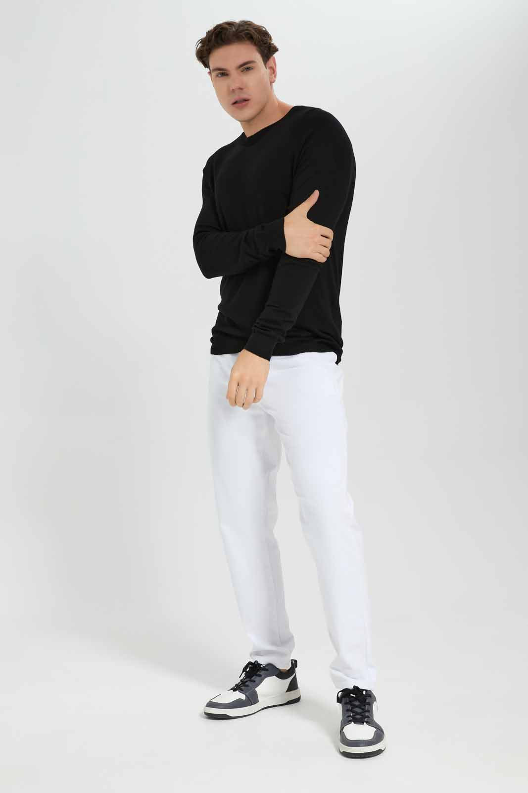 Men White 5-Pocket Slim Fit Jean