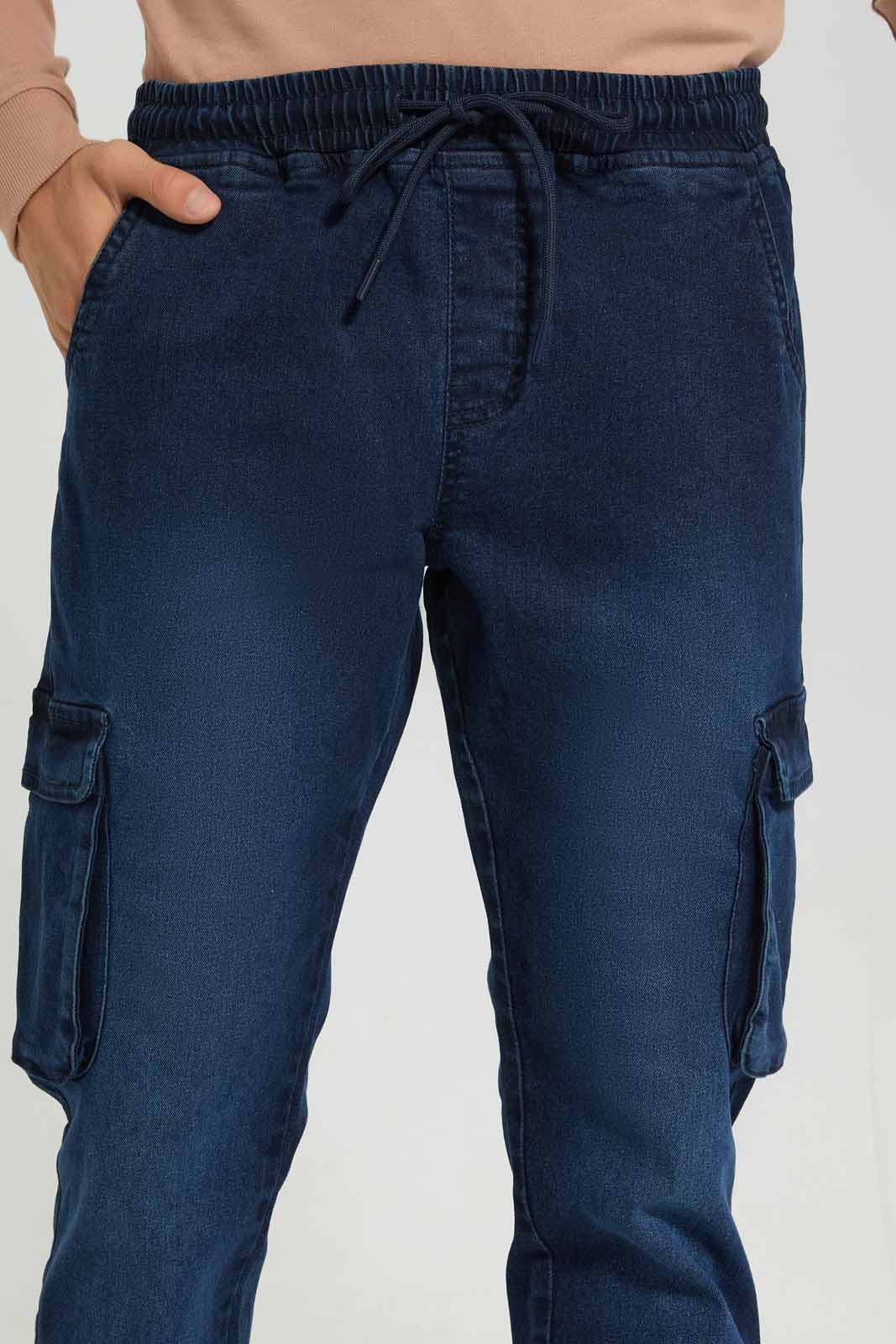 Redtag-Dark-Wash-Cargo-Pocket-Pull-On-Jeans-Category:Jeans,-Colour:Dark-Wash,-Deals:New-In,-Filter:Men's-Clothing,-Men-Jeans,-New-In-Men-APL,-Non-Sale,-Section:Men,-W22A-Men's-