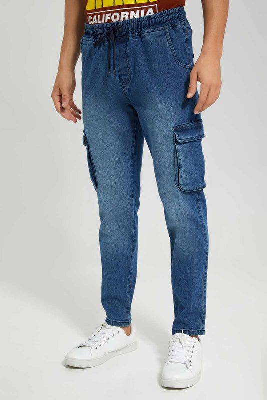 Redtag-Light-Wash-Cargo-Pocket-Pull-On-Jeans-Category:Jeans,-Colour:Light-Wash,-Deals:New-In,-Filter:Men's-Clothing,-Men-Jeans,-New-In-Men-APL,-Non-Sale,-Section:Men,-W22A-Men's-