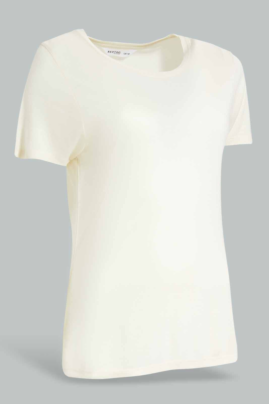 Redtag-Blush-Short-Sleeve-Crew-Neck-T-Shirt-Category:T-Shirts,-Colour:Apricot,-Deals:New-In,-Filter:Women's-Clothing,-New-In-Women-APL,-Non-Sale,-Section:Women,-TBL,-W22A,-Women-T-Shirts-Women's-