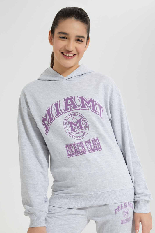 Redtag-Grey-Melange-Hoody-sweatshirt-Category:Sweatshirts,-Colour:Grey,-Deals:New-In,-Filter:Senior-Girls-(8-to-14-Yrs),-GSR-Sweatshirts,-New-In-GSR-APL,-Non-Sale,-Section:Girls-(0-to-14Yrs),-W22A-Senior-Girls-9 to 14 Years