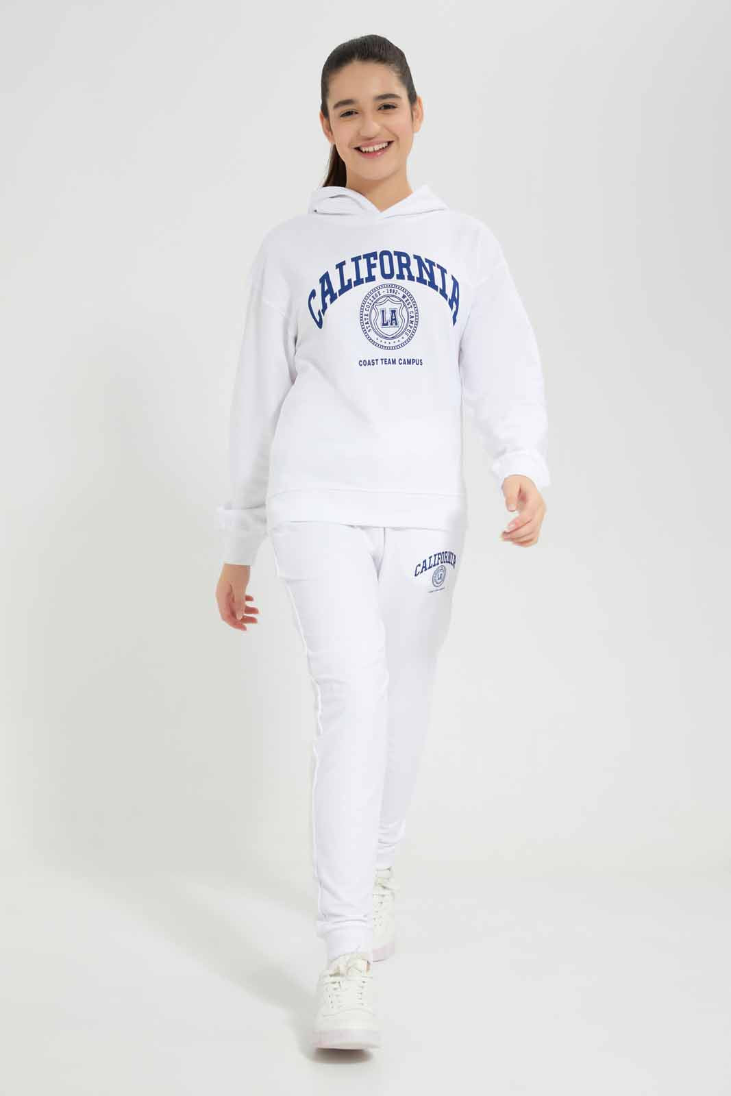Redtag-White-Hoody-Sweatshirt-Category:Sweatshirts,-Colour:White,-Deals:New-In,-Filter:Senior-Girls-(8-to-14-Yrs),-GSR-Sweatshirts,-New-In-GSR-APL,-Non-Sale,-Section:Girls-(0-to-14Yrs),-W22A-Senior-Girls-9 to 14 Years