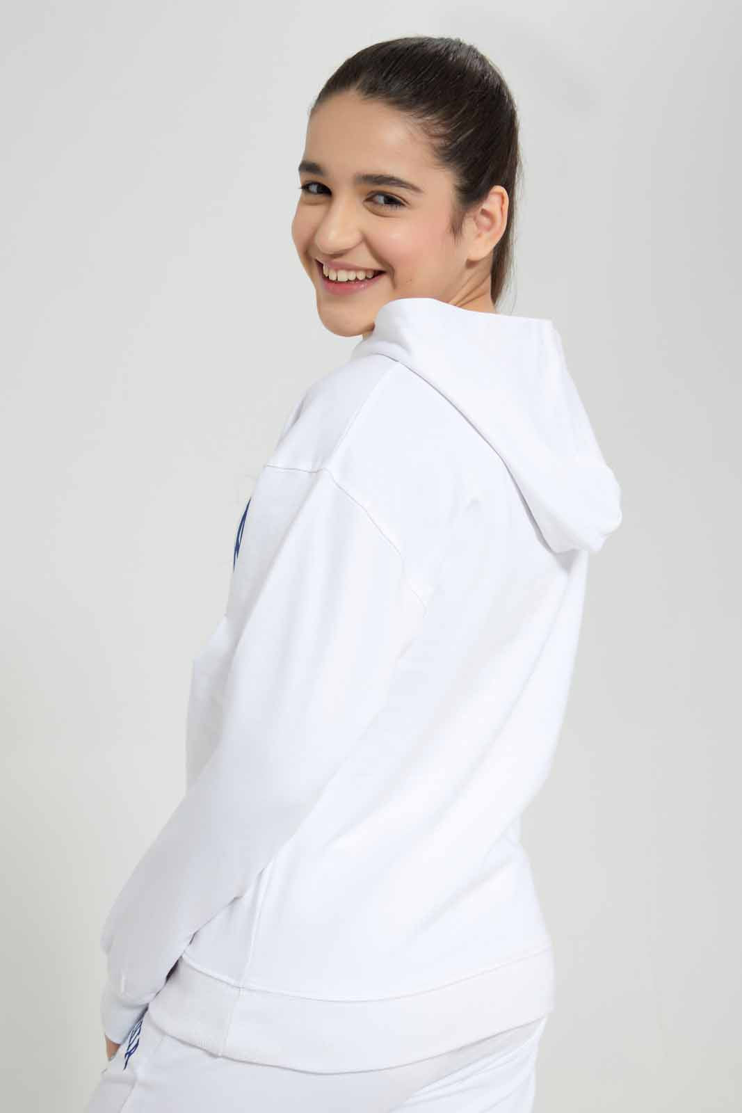 Redtag-White-Hoody-Sweatshirt-Category:Sweatshirts,-Colour:White,-Deals:New-In,-Filter:Senior-Girls-(8-to-14-Yrs),-GSR-Sweatshirts,-New-In-GSR-APL,-Non-Sale,-Section:Girls-(0-to-14Yrs),-W22A-Senior-Girls-9 to 14 Years