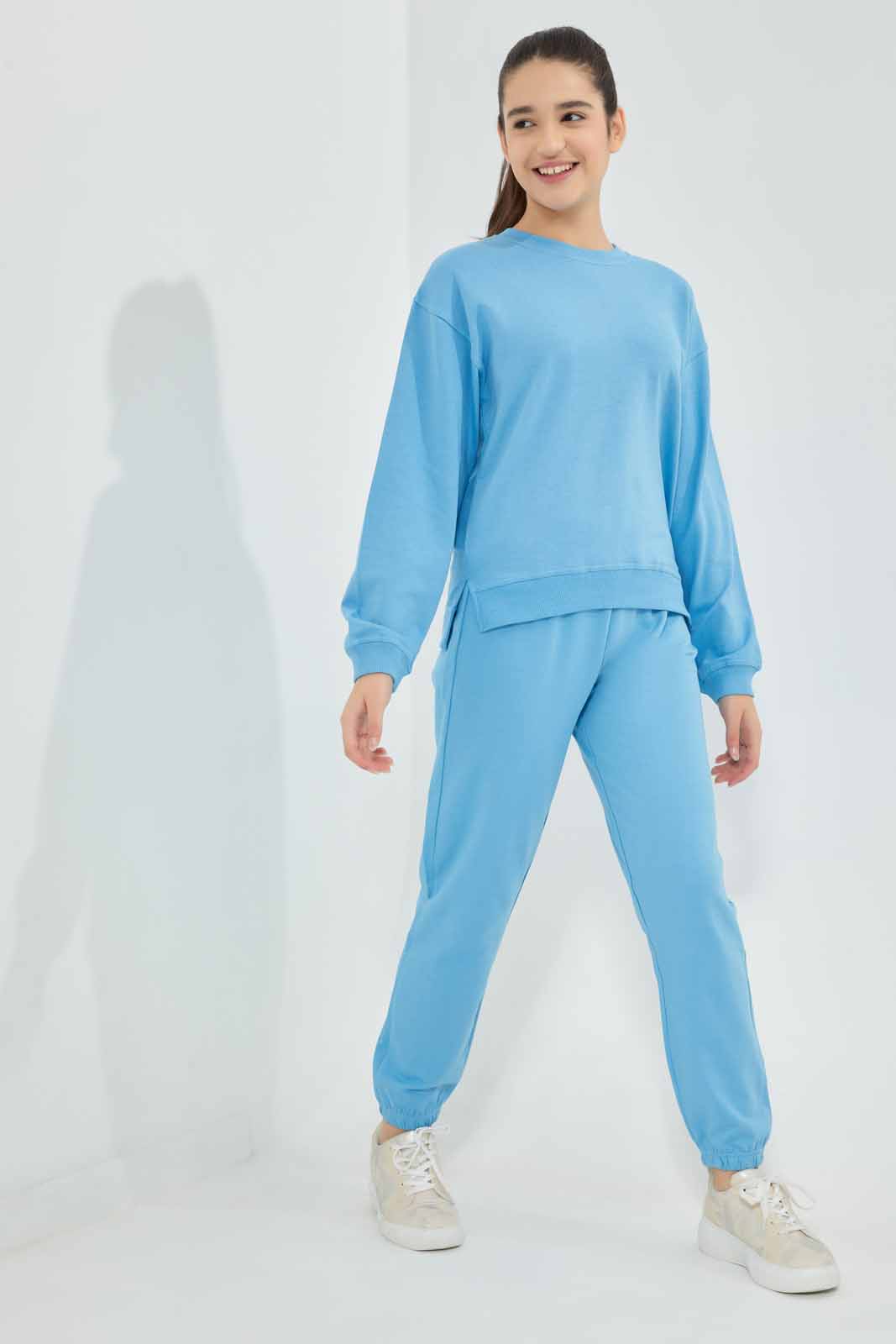 Redtag-Blue-Pullon-Sweatshirt-Category:Sweatshirts,-Colour:Blue,-Deals:New-In,-Filter:Senior-Girls-(8-to-14-Yrs),-GSR-Sweatshirts,-New-In-GSR-APL,-Non-Sale,-Section:Girls-(0-to-14Yrs),-W22A-Senior-Girls-9 to 14 Years