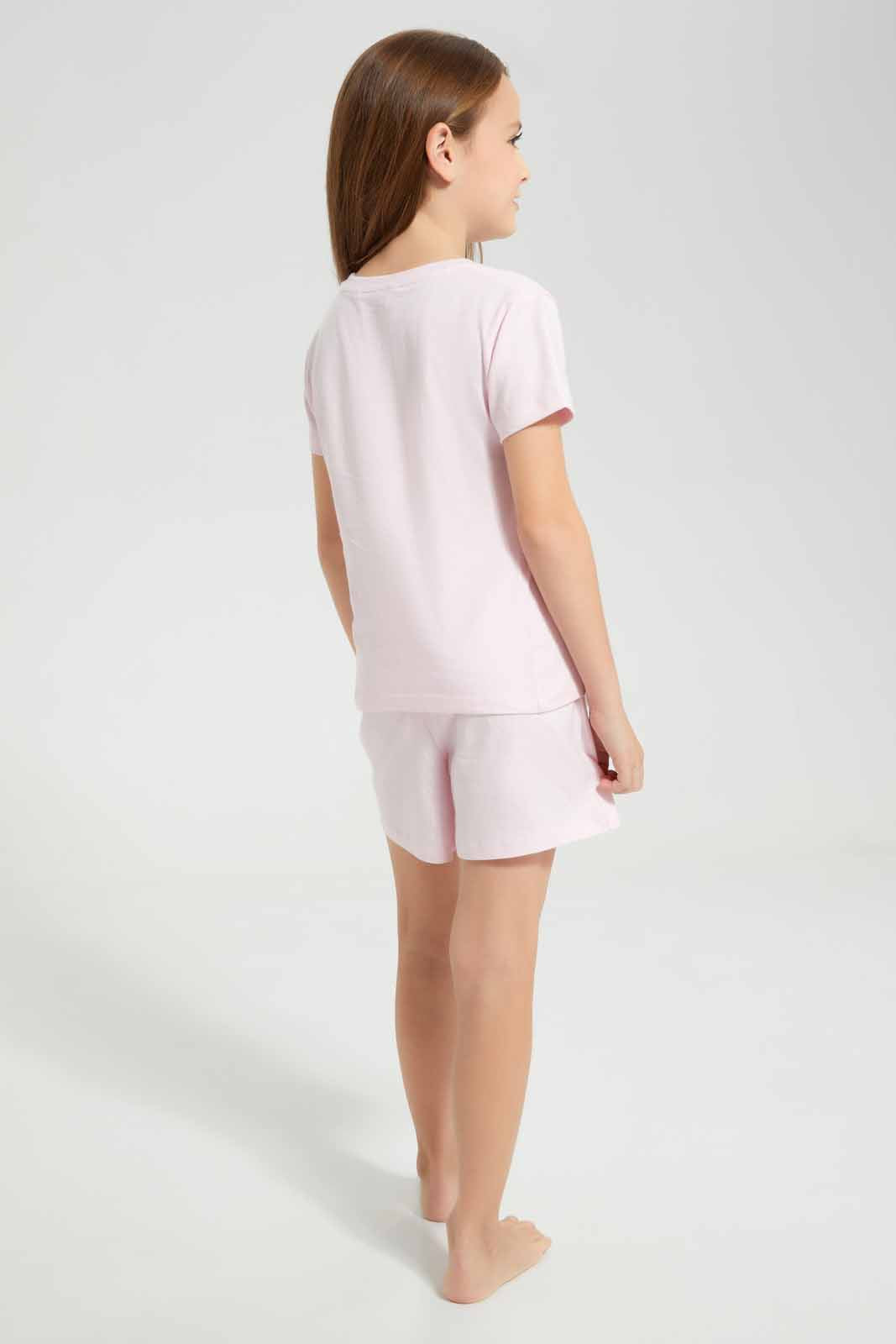 Redtag-Pink-Placement-SS-PJ-Category:Pyjama-Sets,-Colour:Apricot,-Deals:New-In,-Filter:Girls-(2-to-8-Yrs),-GIR-Pyjama-Sets,-New-In-GIR-APL,-Non-Sale,-Section:Girls-(0-to-14Yrs),-W22A-Girls-2 to 8 Years
