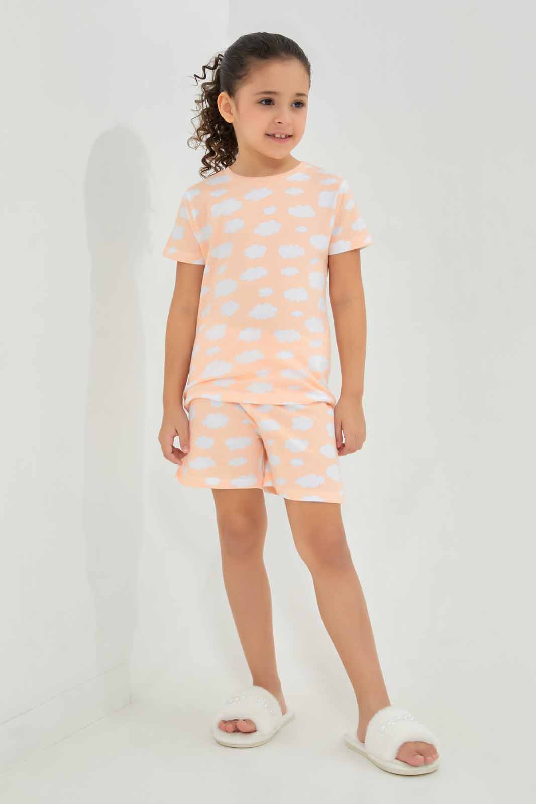 Redtag-Coral-Clouds-SS-PJ-Category:Pyjama-Sets,-Colour:Red,-Deals:New-In,-Filter:Girls-(2-to-8-Yrs),-GIR-Pyjama-Sets,-New-In-GIR-APL,-Non-Sale,-Section:Girls-(0-to-14Yrs),-W22A-Girls-2 to 8 Years