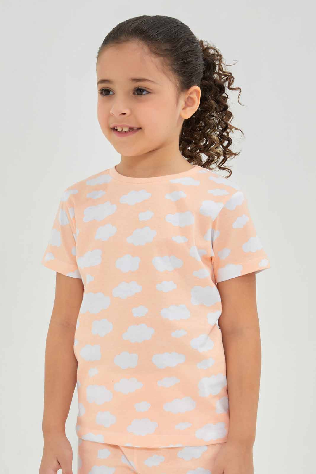 Redtag-Coral-Clouds-SS-PJ-Category:Pyjama-Sets,-Colour:Red,-Deals:New-In,-Filter:Girls-(2-to-8-Yrs),-GIR-Pyjama-Sets,-New-In-GIR-APL,-Non-Sale,-Section:Girls-(0-to-14Yrs),-W22A-Girls-2 to 8 Years