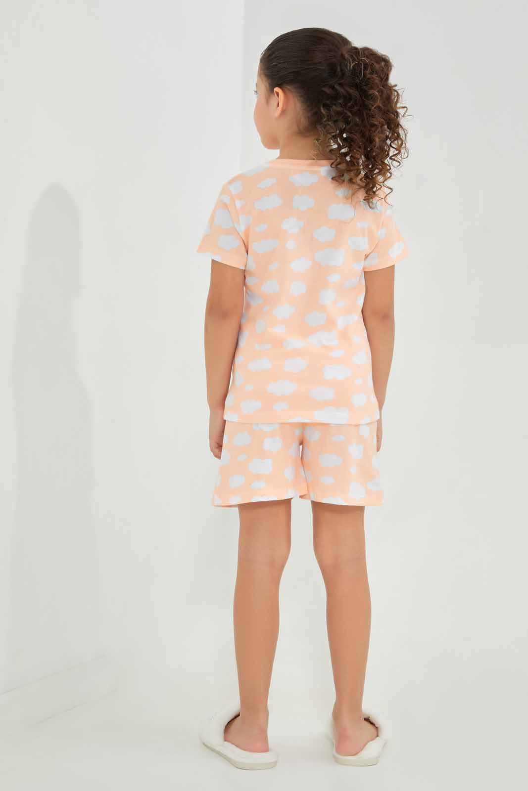 Redtag-Coral-Clouds-SS-PJ-Category:Pyjama-Sets,-Colour:Red,-Deals:New-In,-Filter:Girls-(2-to-8-Yrs),-GIR-Pyjama-Sets,-New-In-GIR-APL,-Non-Sale,-Section:Girls-(0-to-14Yrs),-W22A-Girls-2 to 8 Years