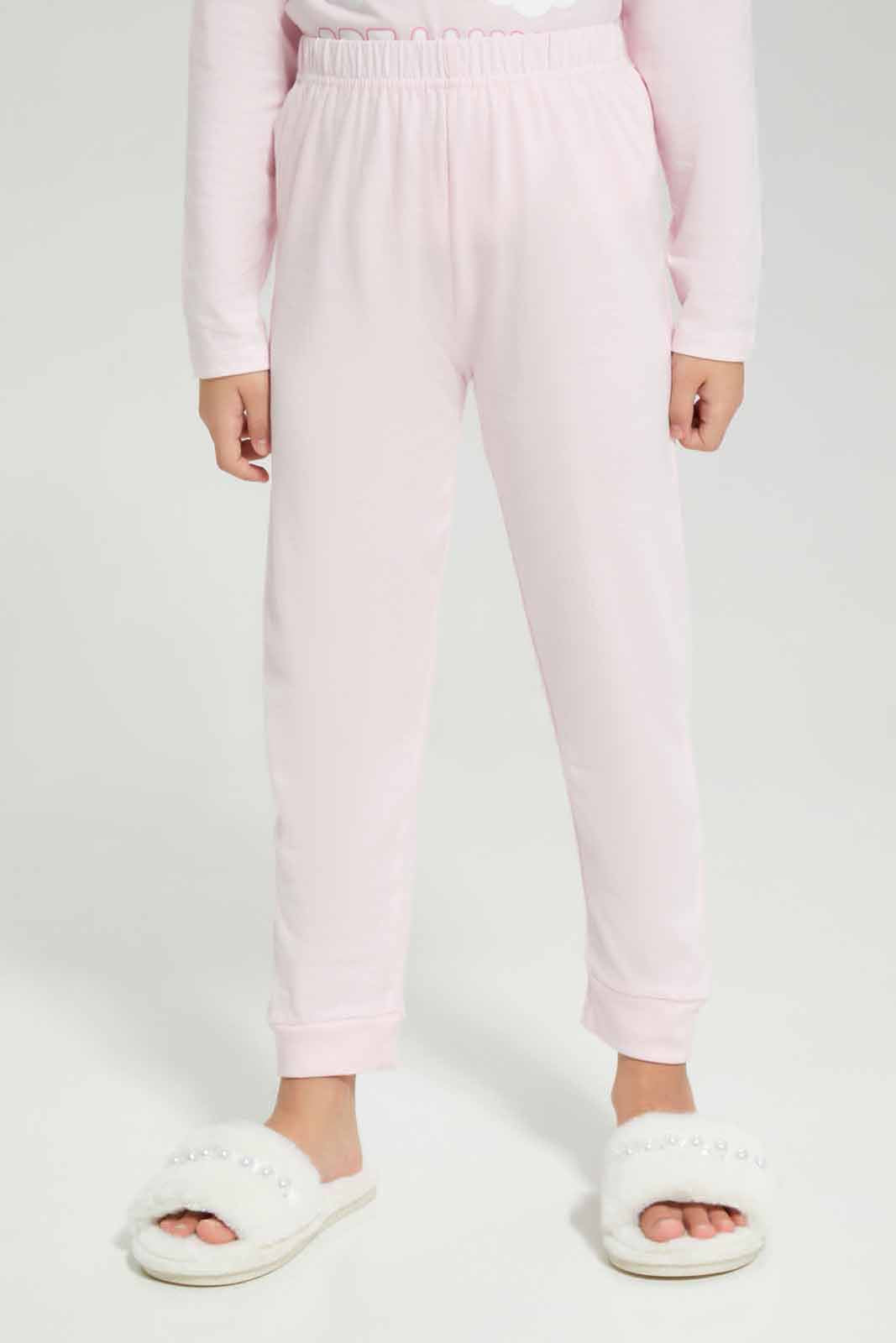 Redtag-Blue-Rainbow-LS-Knit-PJ-Category:Pyjama-Sets,-Colour:Blue,-Deals:New-In,-Filter:Girls-(2-to-8-Yrs),-GIR-Pyjama-Sets,-New-In-GIR-APL,-Non-Sale,-Section:Girls-(0-to-14Yrs),-W22A-Girls-2 to 8 Years