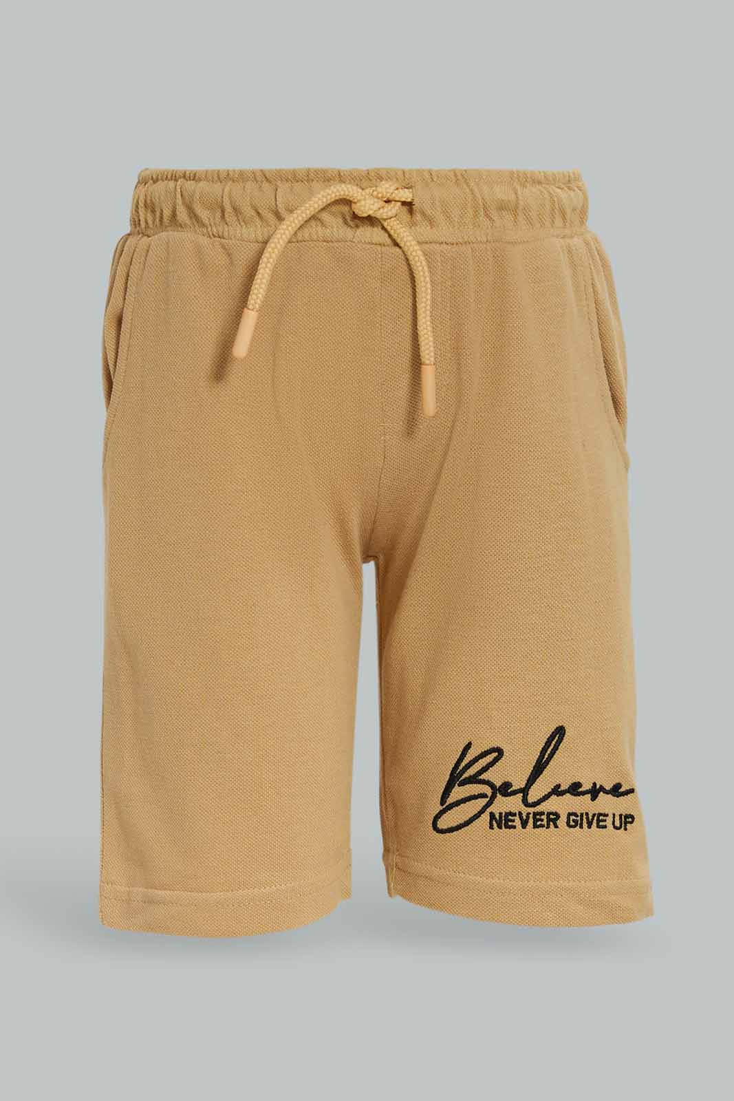 Redtag-Brown-Pique-Shorts-BOY-Shorts,-Category:Shorts,-Colour:Brown,-Deals:New-In,-Dept:Boys,-Filter:Boys-(2-to-8-Yrs),-New-In-BOY-APL,-Non-Sale,-Section:Boys-(0-to-14Yrs),-TBL,-W22A-Boys-2 to 8 Years